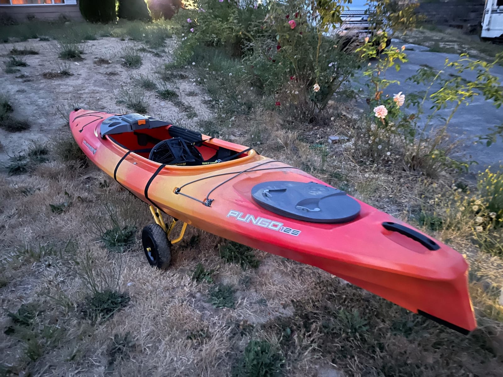Suspenz Kayak Canoe Transport Trailer, DLX Kayak Cart, Trolley with Airless Wheels and Straps, Weight Capacity 150 lbs, Yellow (22-0044) customer photo 2