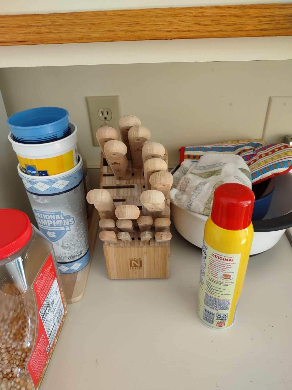 Cook N Home Bamboo Knife Block 20-Slot Universal Knife Holder Countertop customer photo 1