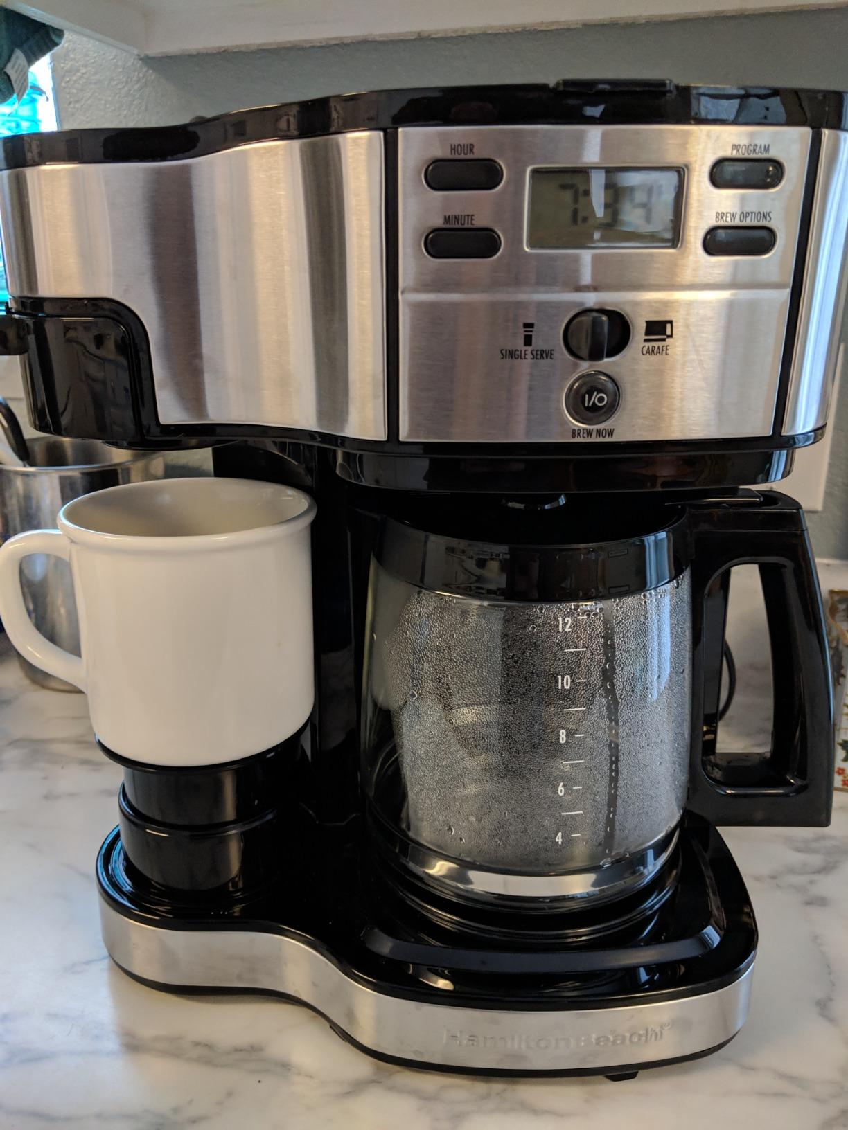 Hamilton Beach 2-Way Brewer Coffee Maker, Single-Serve and 12-Cup Pot, Black/Stainless Steel(49980A), Carafe customer photo 2