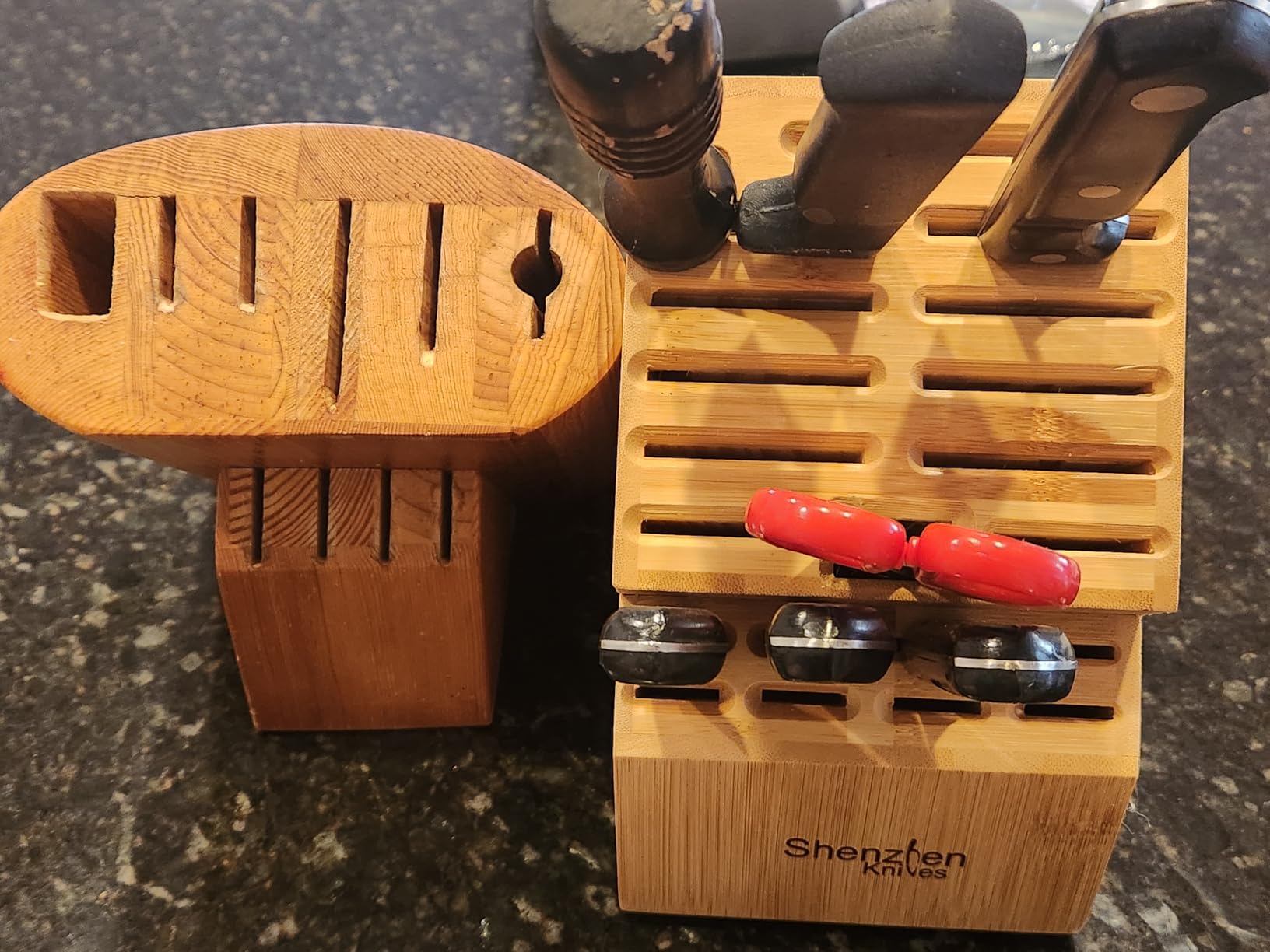 Shenzhen Knives 20 Slot Bamboo Countertop Knife Block – Large, 8x5.25x11 customer photo 1