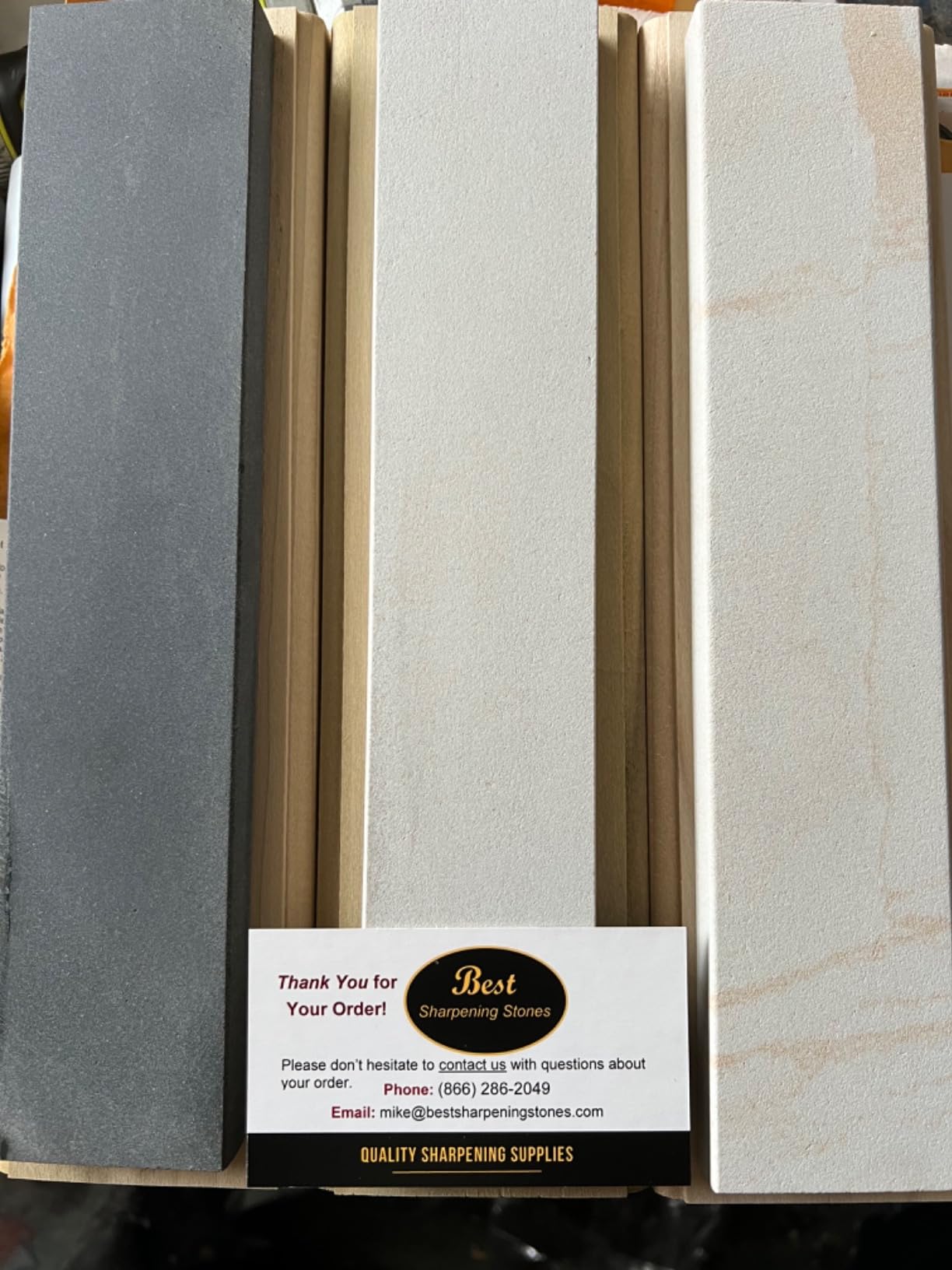 Arkansas Sharpening Stone Set - Wood Mounted 6