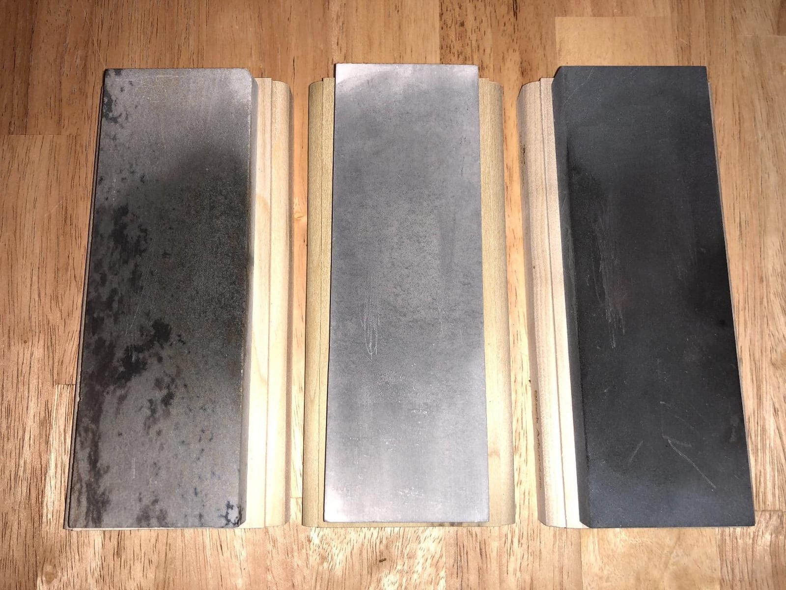 Arkansas Sharpening Stone Set - Wood Mounted 6