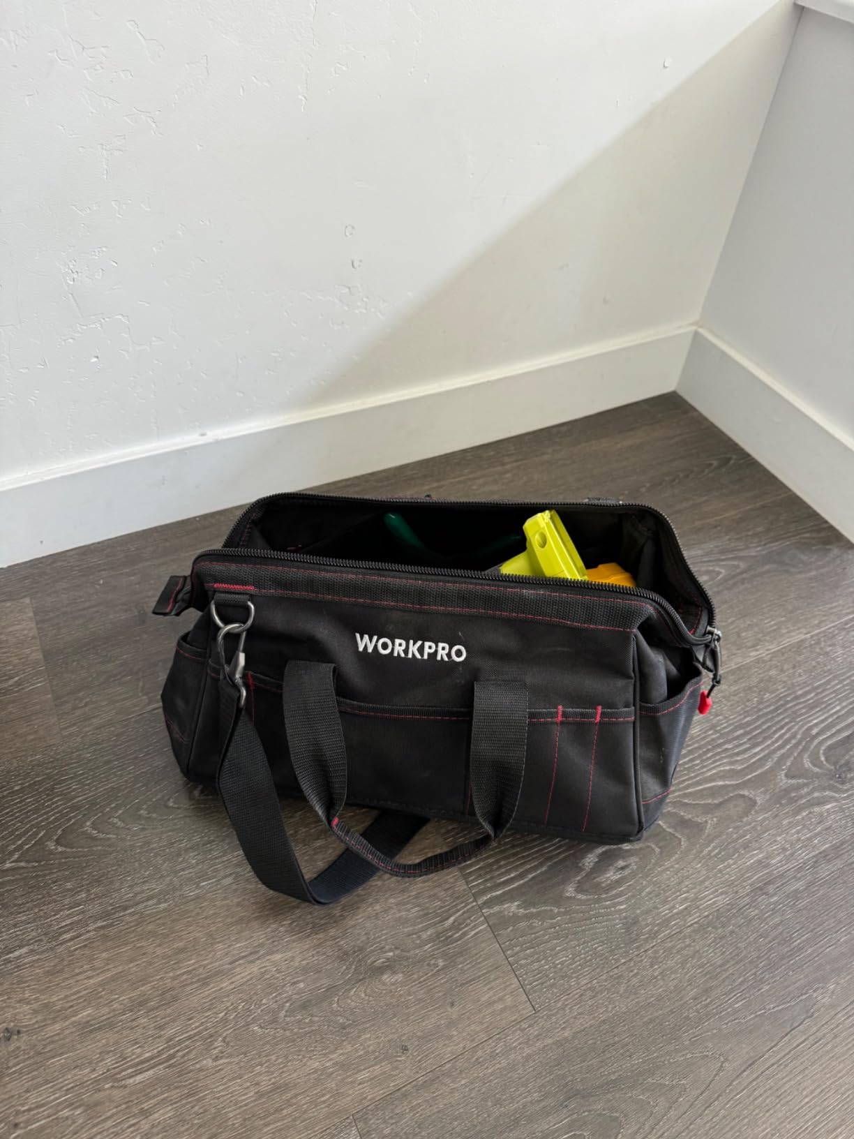 WORKPRO 16-inch Close Top Wide Mouth Tool Storage Bag with Water Proof Rubber Base, W081022A, 16