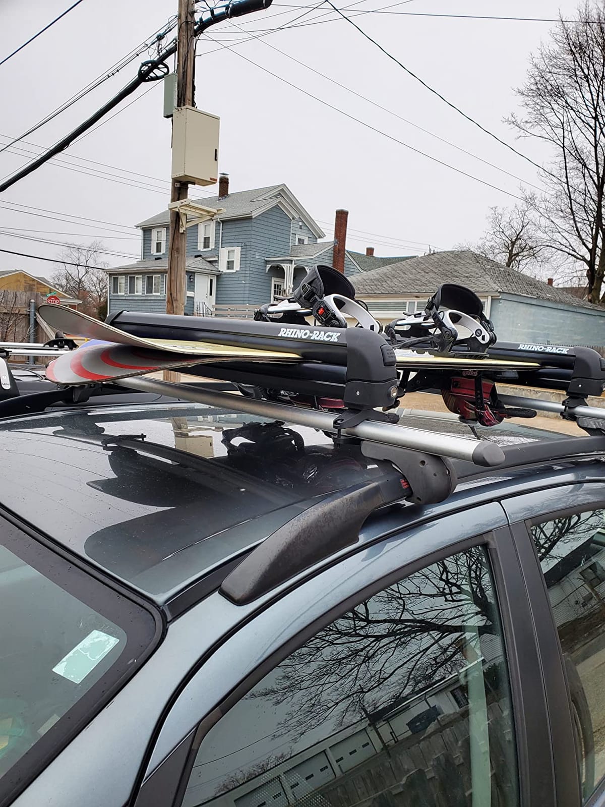 Rhino-Rack Carrier for Skis, Snowboards, Fishing Rods, Paddles, Skateboards, Water Skis, Wakeboard & More, Universal Mounting, Easy to Use, Locking, Lightweight & Heavy Duty, Suitable for All Vehicles customer photo 2
