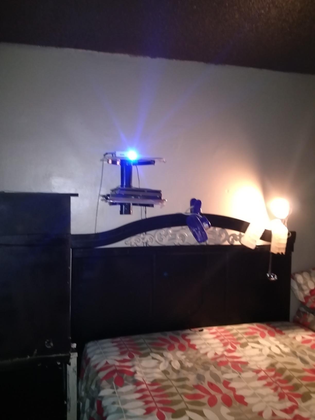 Mount-It! Floating TV Shelf, Tempered Glass, Aluminum Frame, Black customer photo 1