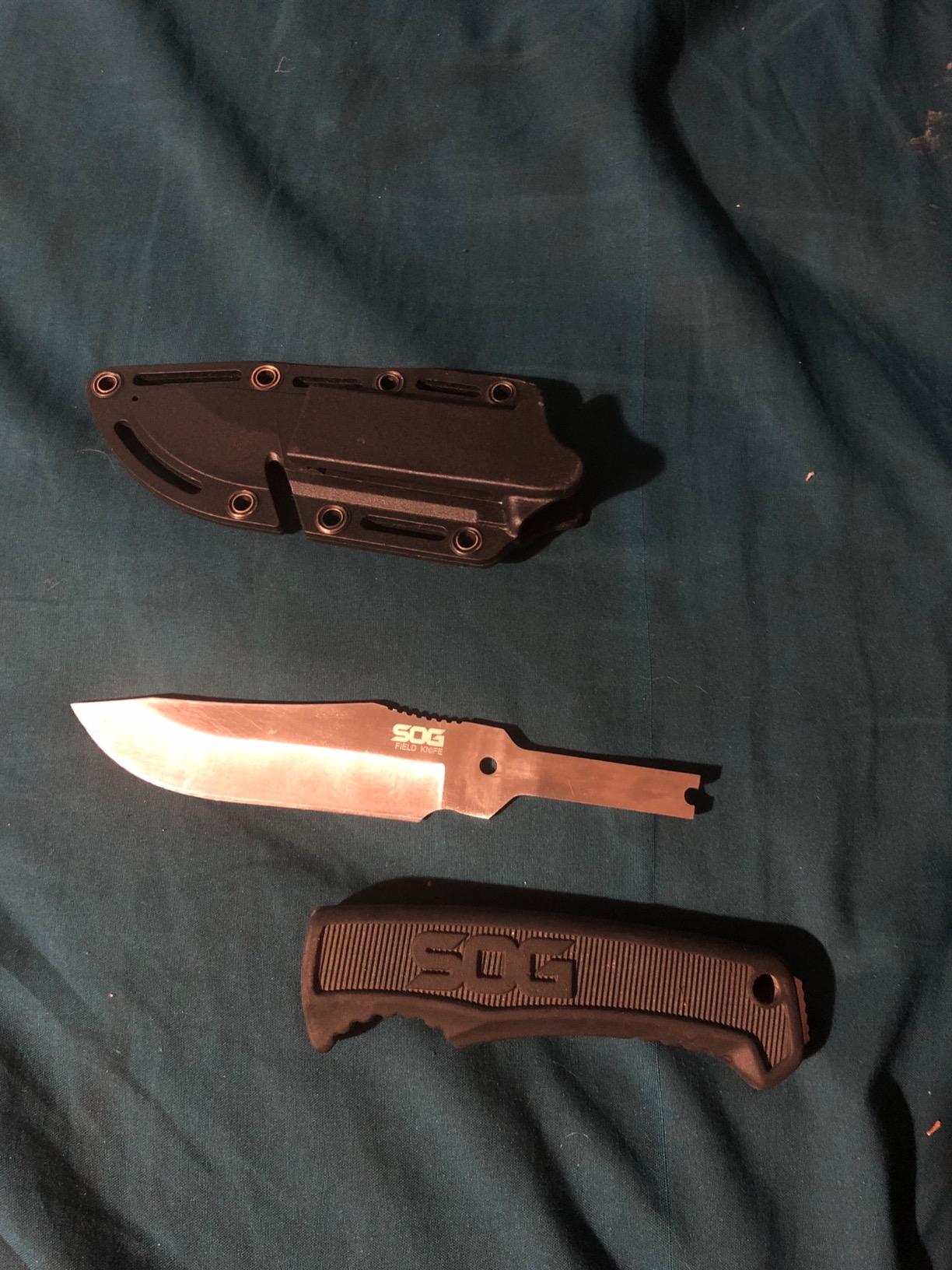SOG Survival Knife with Sheath - Field Knife Fixed Blade Knives 4 Inch Tactical Knife and Bushcraft Knife w/Full Tang Hunting Knife Blade (FK1001-CP) customer photo 2
