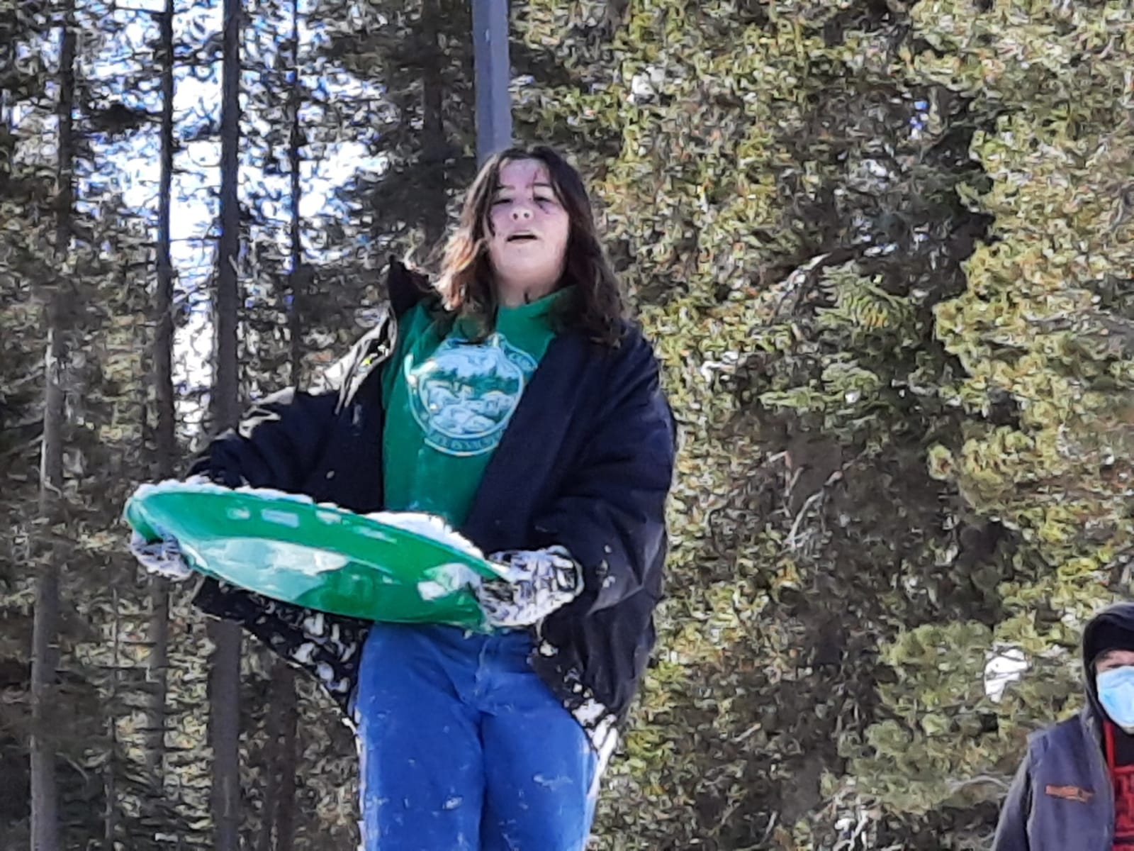 Slippery Racer Heavy-Duty Cold Resistant Downhill Pro Adults and Kids Plastic Outdoor Winter Saucer Disc Snow Sled with Handles customer photo 1