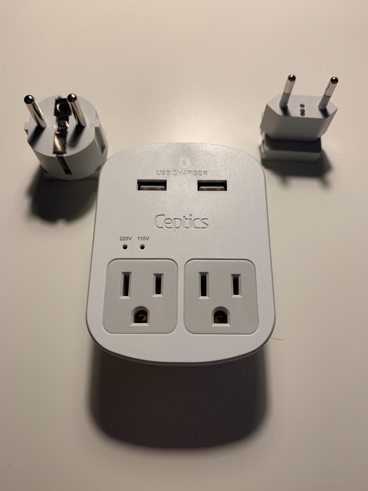 Ceptics 35W Universal Travel Adapter Kit – 2 USA sockets, USB-A, USBC, 1x PD 35W USB-C and USBC Cable, Surge Protected, Plugs for EU, UK, China, AU, Japan - for Laptop, Phone, Camera-ETL Tested customer photo 2