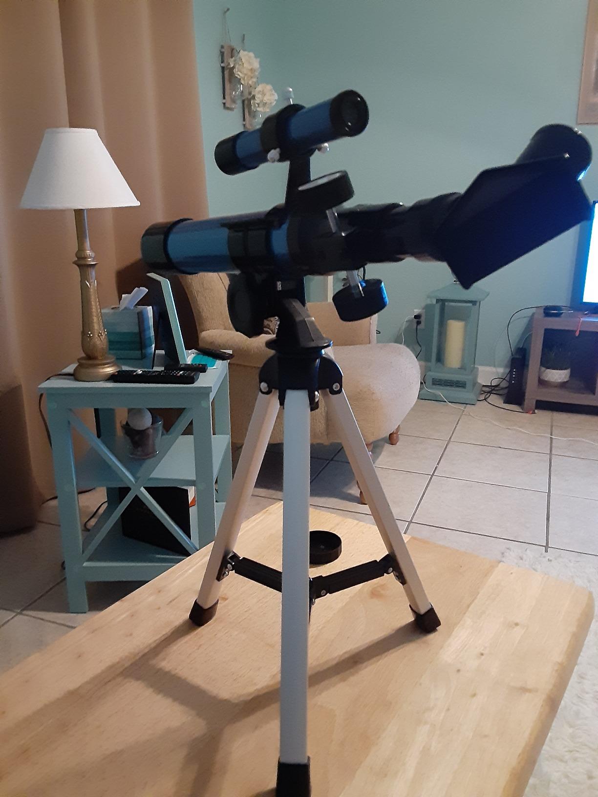 Kids Telescope 400x40mm with Tripod & Finder Scope, Portable Telescope for Kids & Beginners, Travel Telescope with 3 Magnification Eyepieces and Moon Mirror customer photo 2
