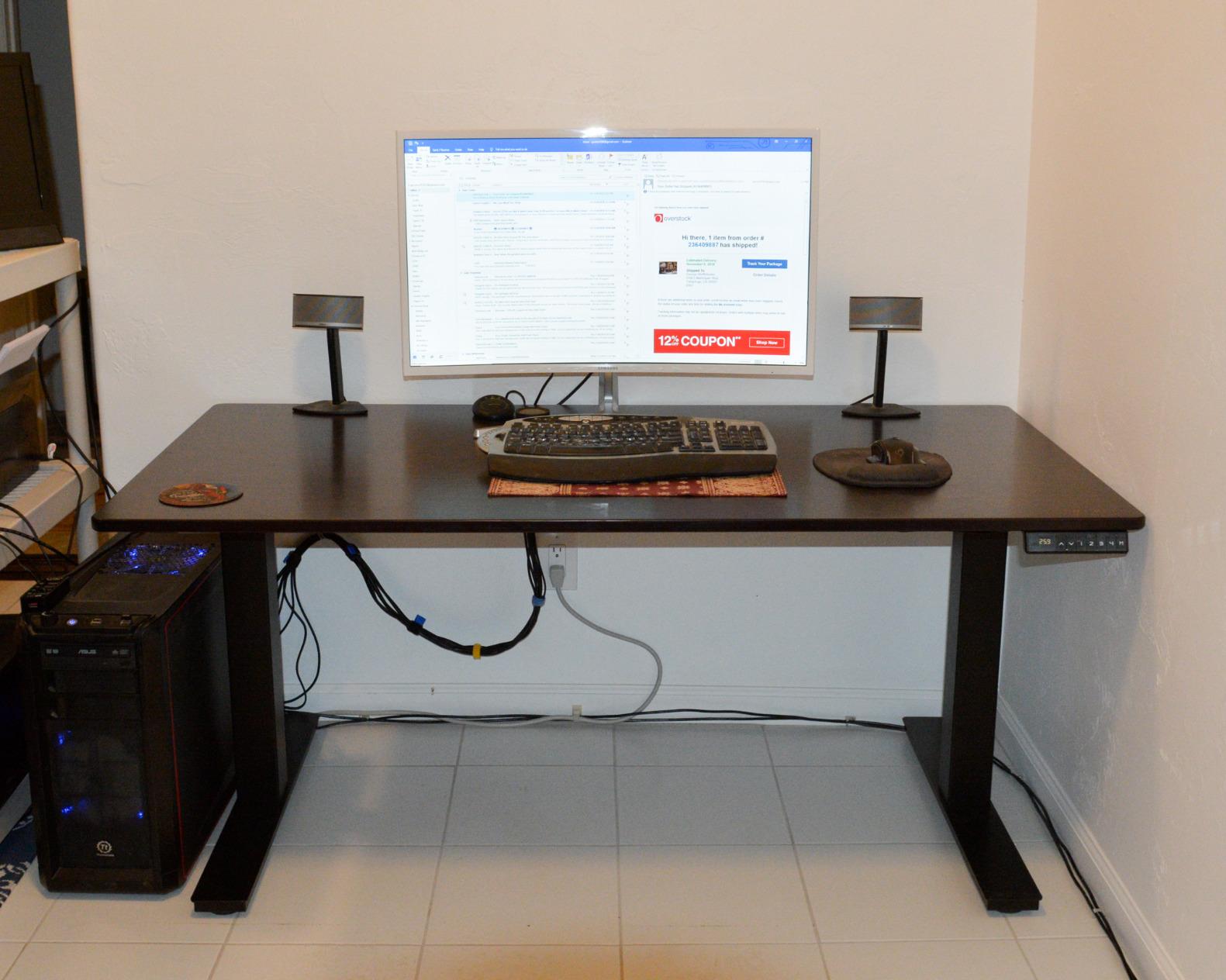 Uncaged Ergonomics Black Bamboo Standing Desk 23-49
