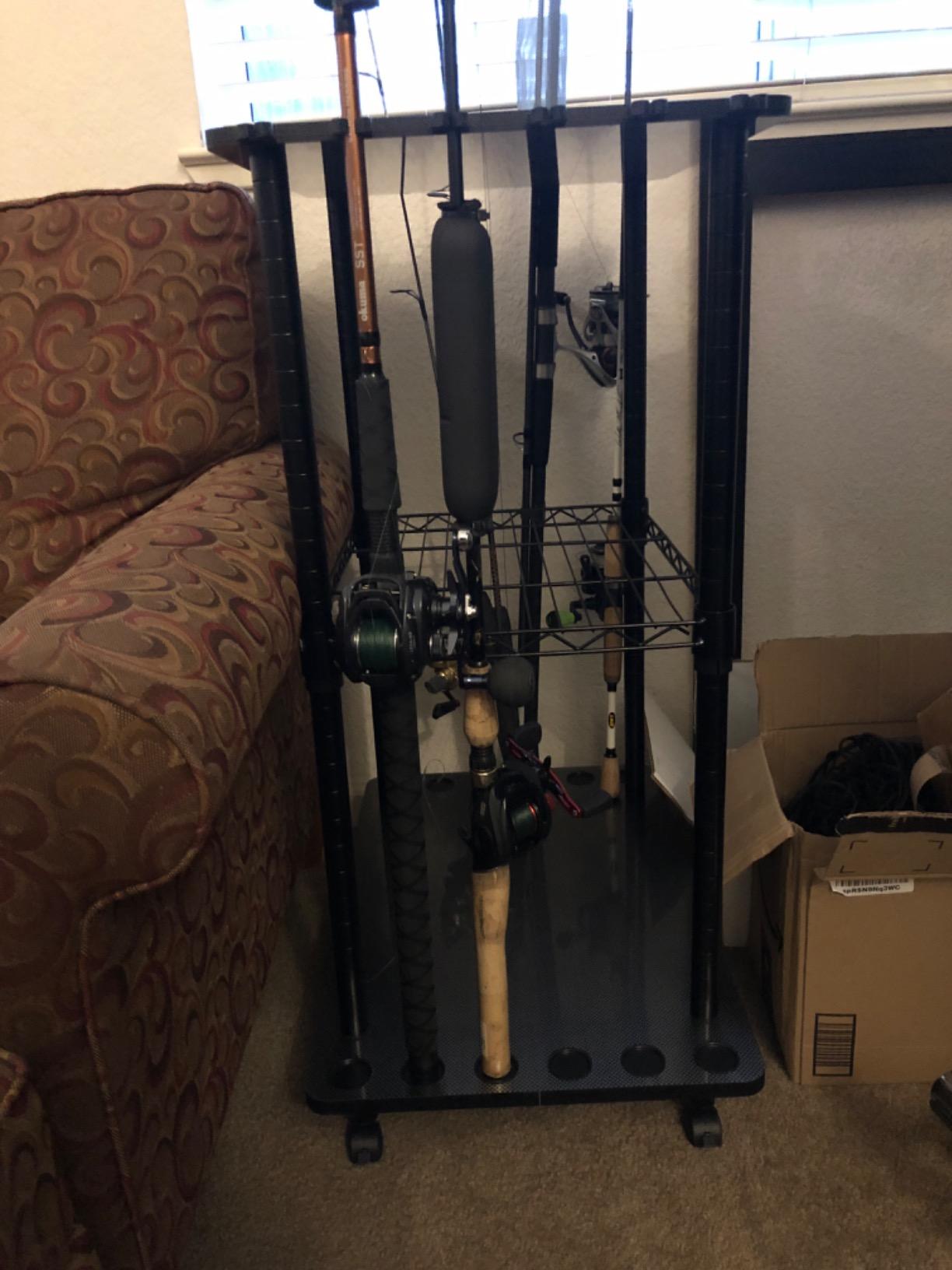 Rush Creek Creations Fishing Rod Holders for Garage W/ Lockable Wheels customer photo 2