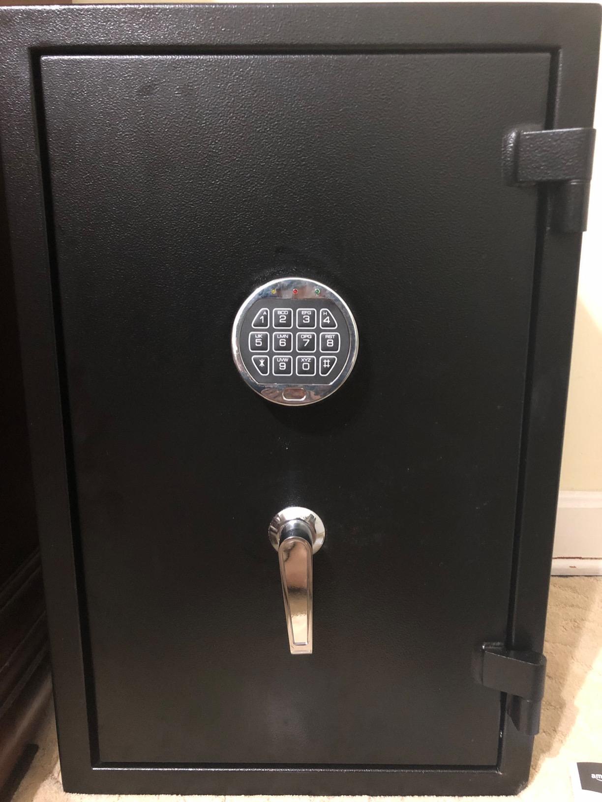 Amazon Basics Fire Resistant Security Safe with Electronic Keypad, Anti-Theft Protection for Important Documents and Valuables, 2.1 Cubic Feet, 16.93