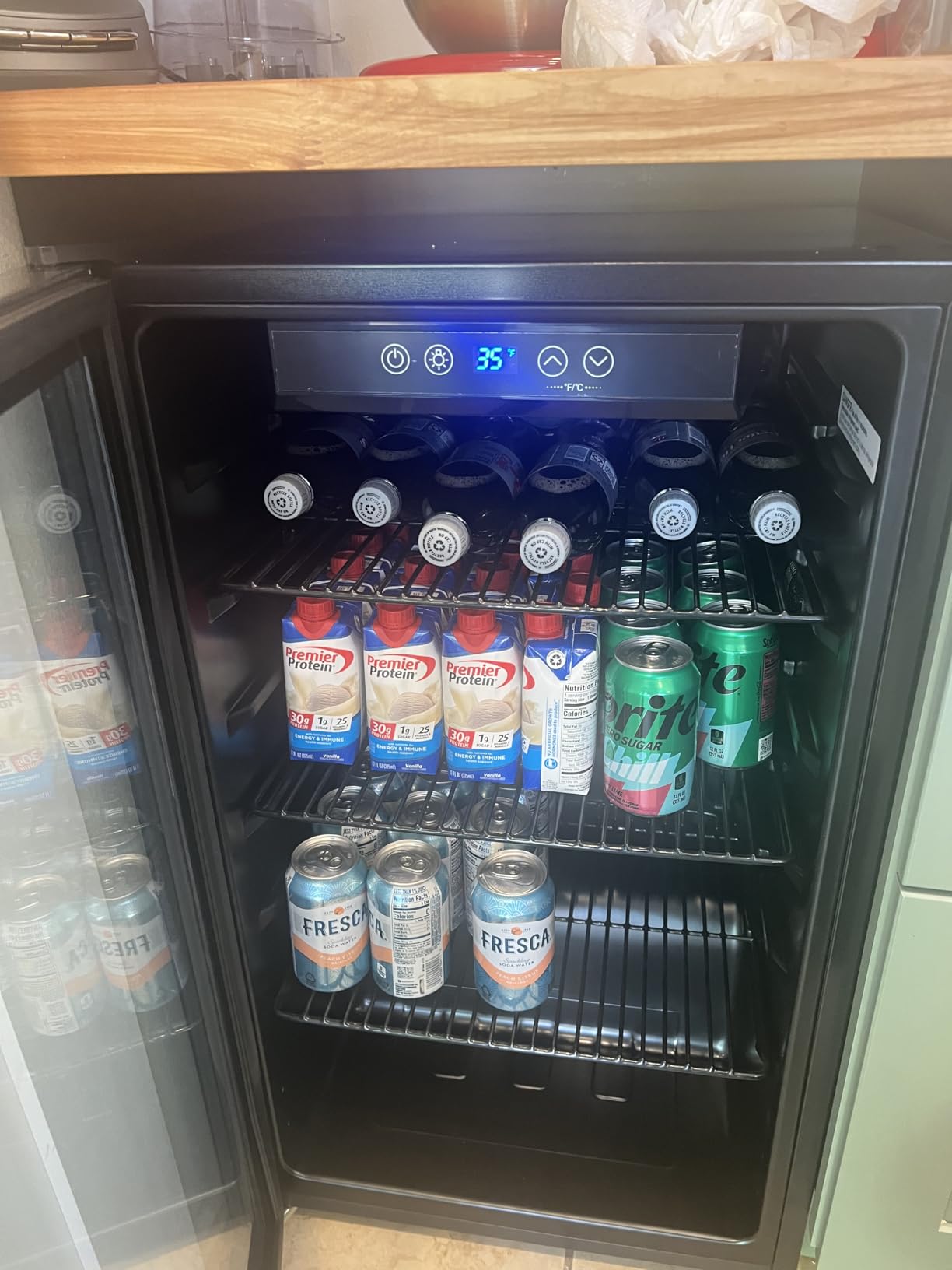 hOmeLabs Beverage Refrigerator and Cooler - Mini Fridge with Glass Door for Soda Beer or Wine - 120 Cans Capacity - Small Drink Dispenser Machine for Office or Bar with Adjustable Removable Shelves customer photo 1