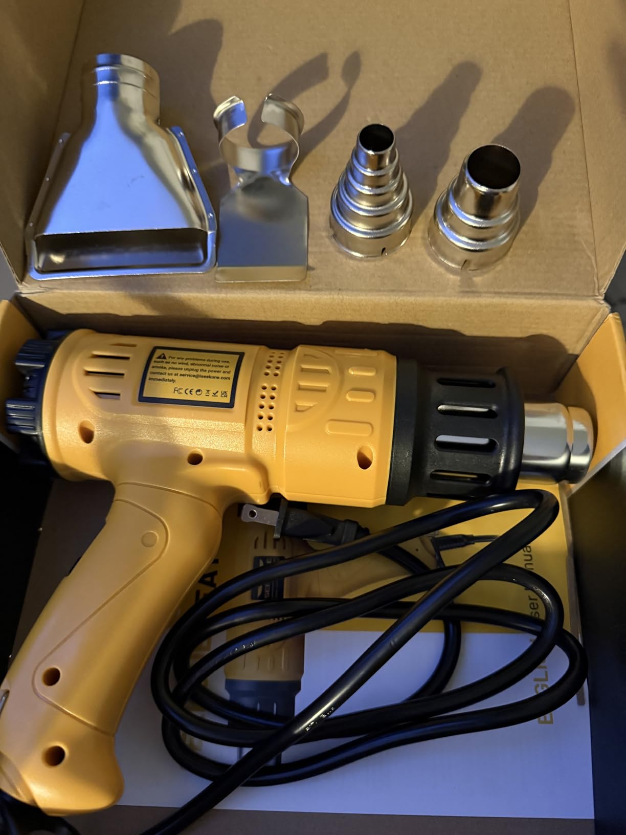 SEEKONE 1800W Heat Gun Variable Temp 122℉-1202℉ for Crafts, Shrink Wrap customer photo 2
