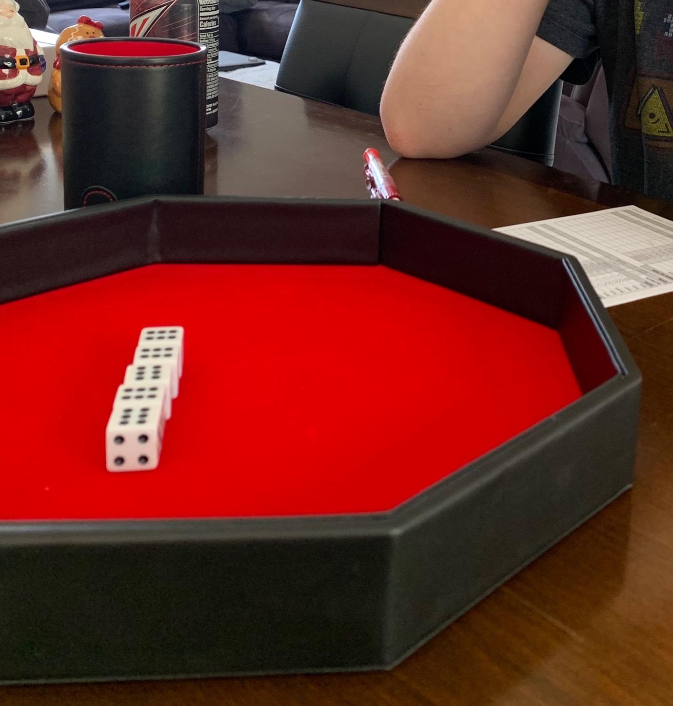 11.5 Inch Octagon Dice Rolling Tray, Black customer photo 2