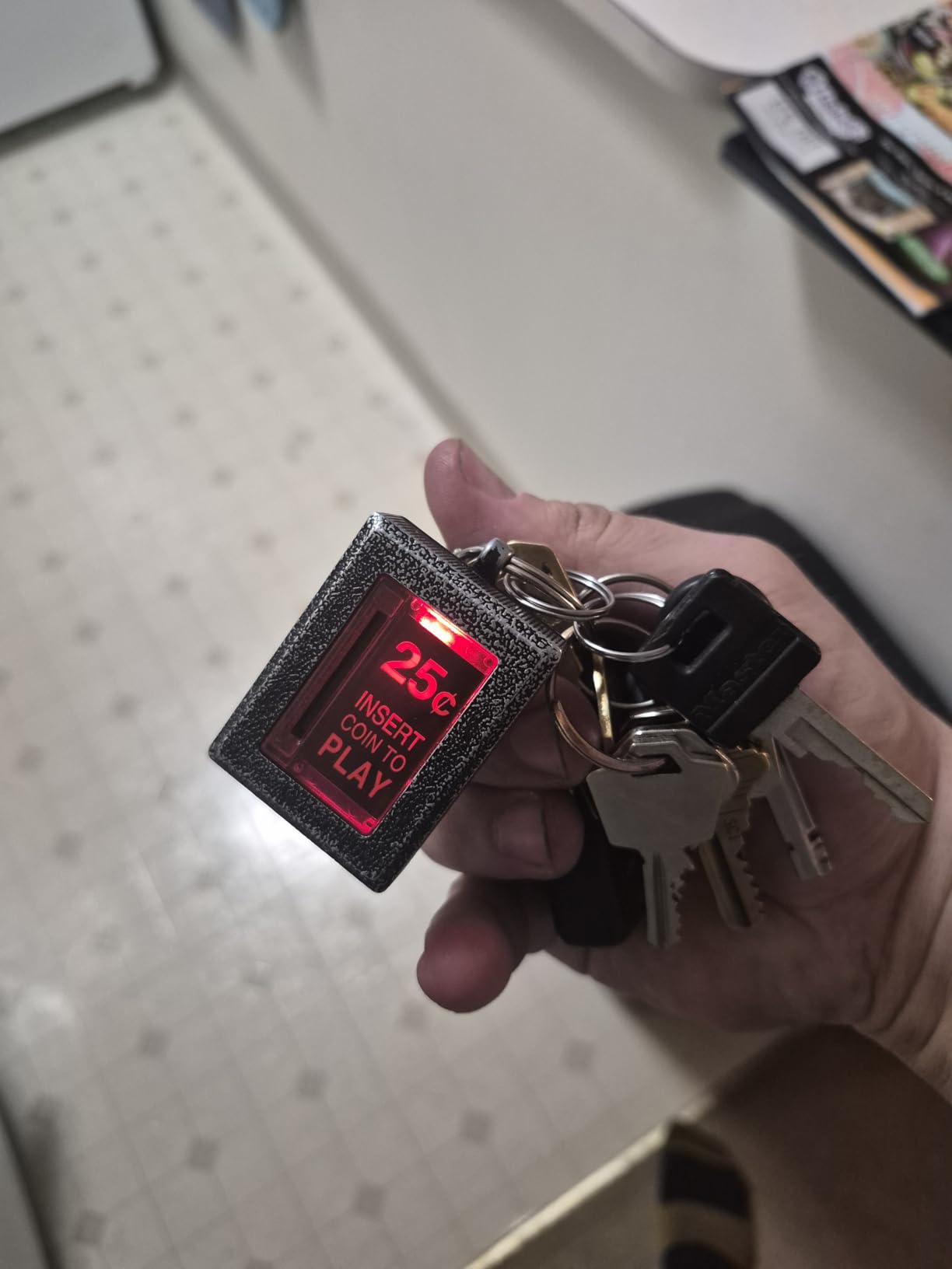 New Wave Toys RepliCade Insert Coin Keychain, Retro Accurate Replica LED customer photo 2