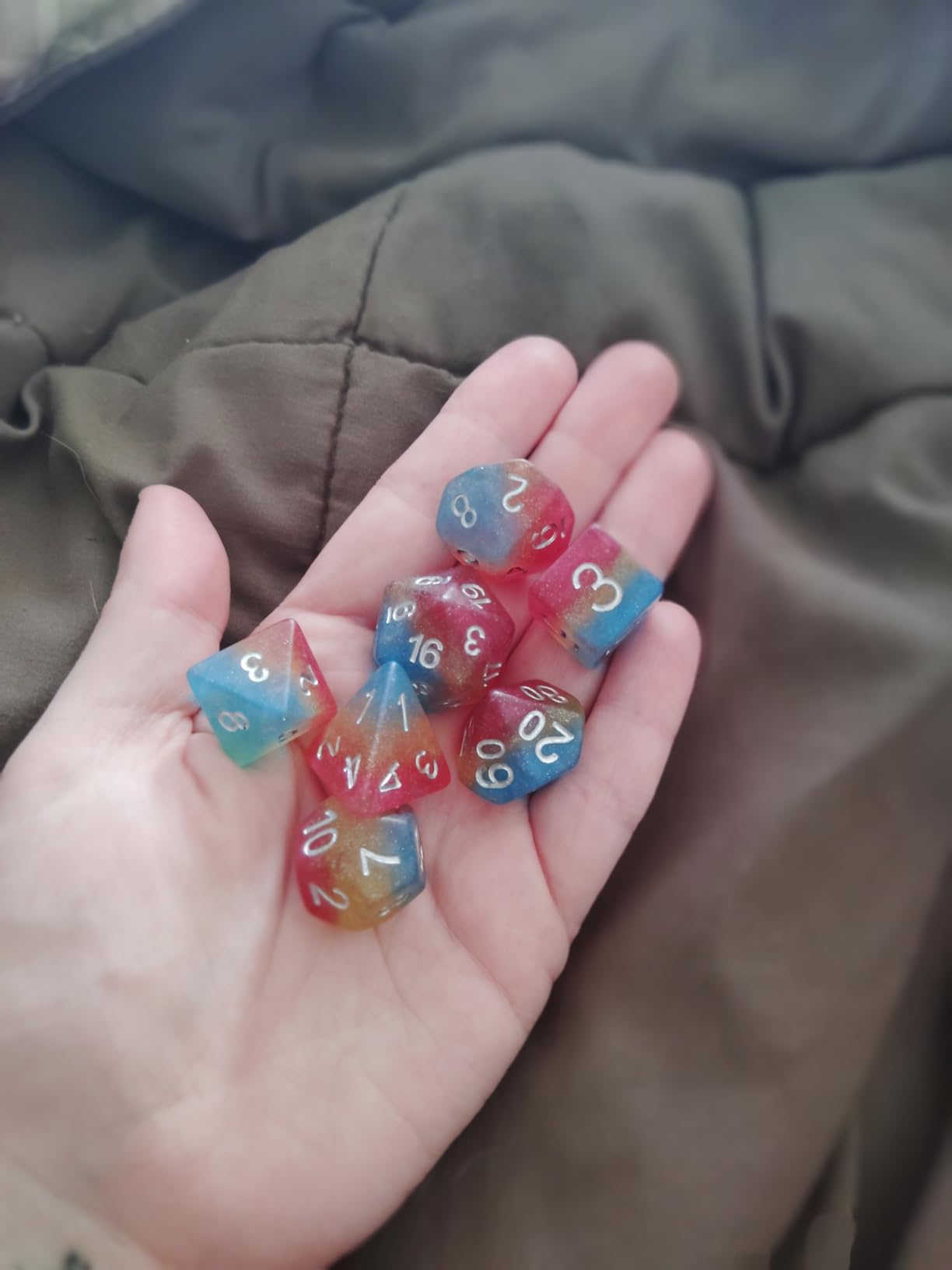 Polyhedral DND Dice Set Green Jade Dice Set for D&D Tabletop Games customer photo 1