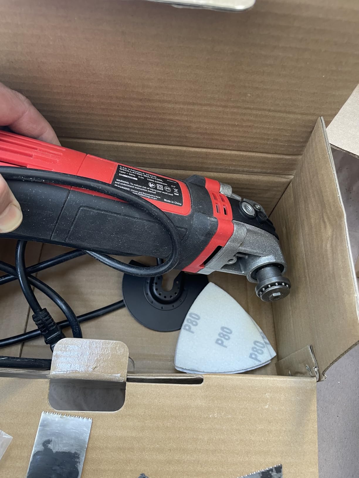 AVID POWER Oscillating Tool, 3.5-Amp Oscillating Multi Tool with 4.5° Oscillation Angle, 6 Variable Speeds and 11 pcs Saw Accessories, Auxiliary Handle customer photo 2