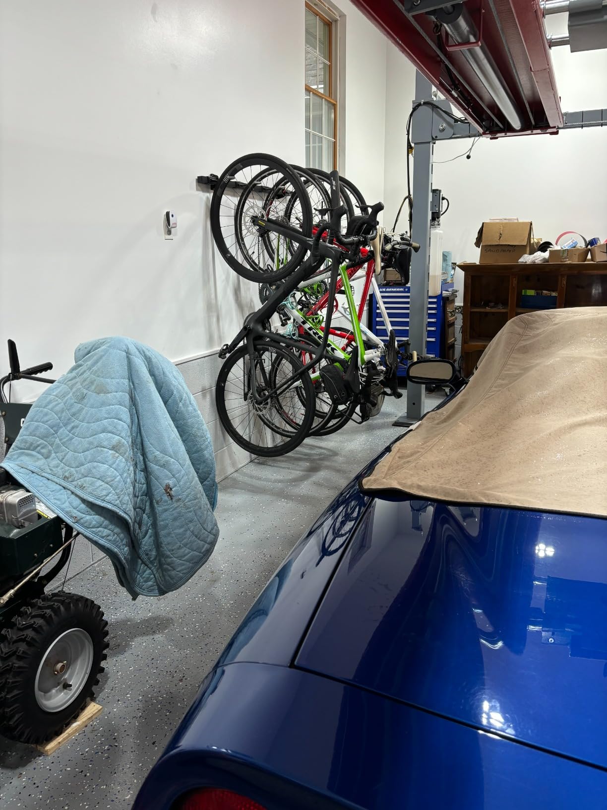 StoreYourBoard Bike Storage Rack – Heavy Duty Garage Bike Rack for 5 Bicycles, Space-Saving Vertical Bike Rack, Adjustable Wall Bike Mount for Garage Organizer, Bicycle Hanger, Holds 300 lbs customer photo 1