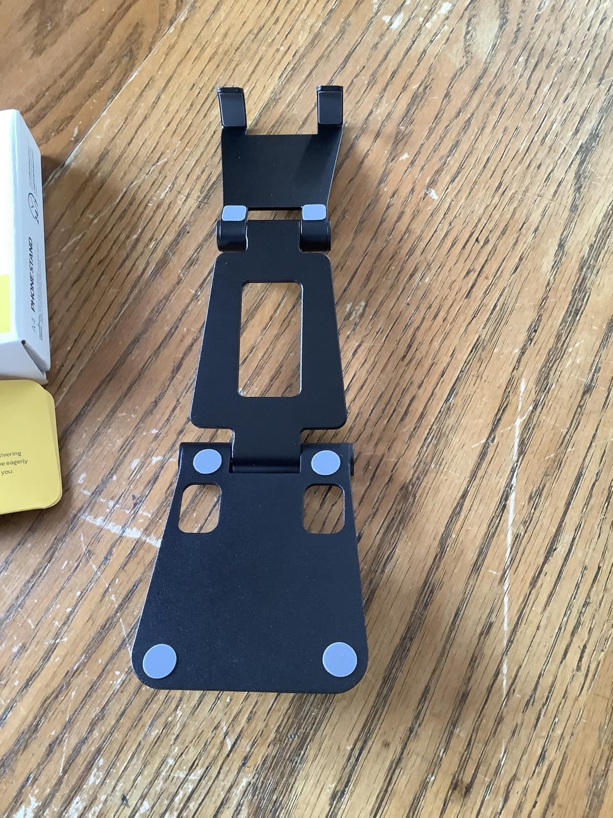 Nulaxy Full Aluminum Dual Folding Cell Phone Stand for Desk, Black customer photo 1