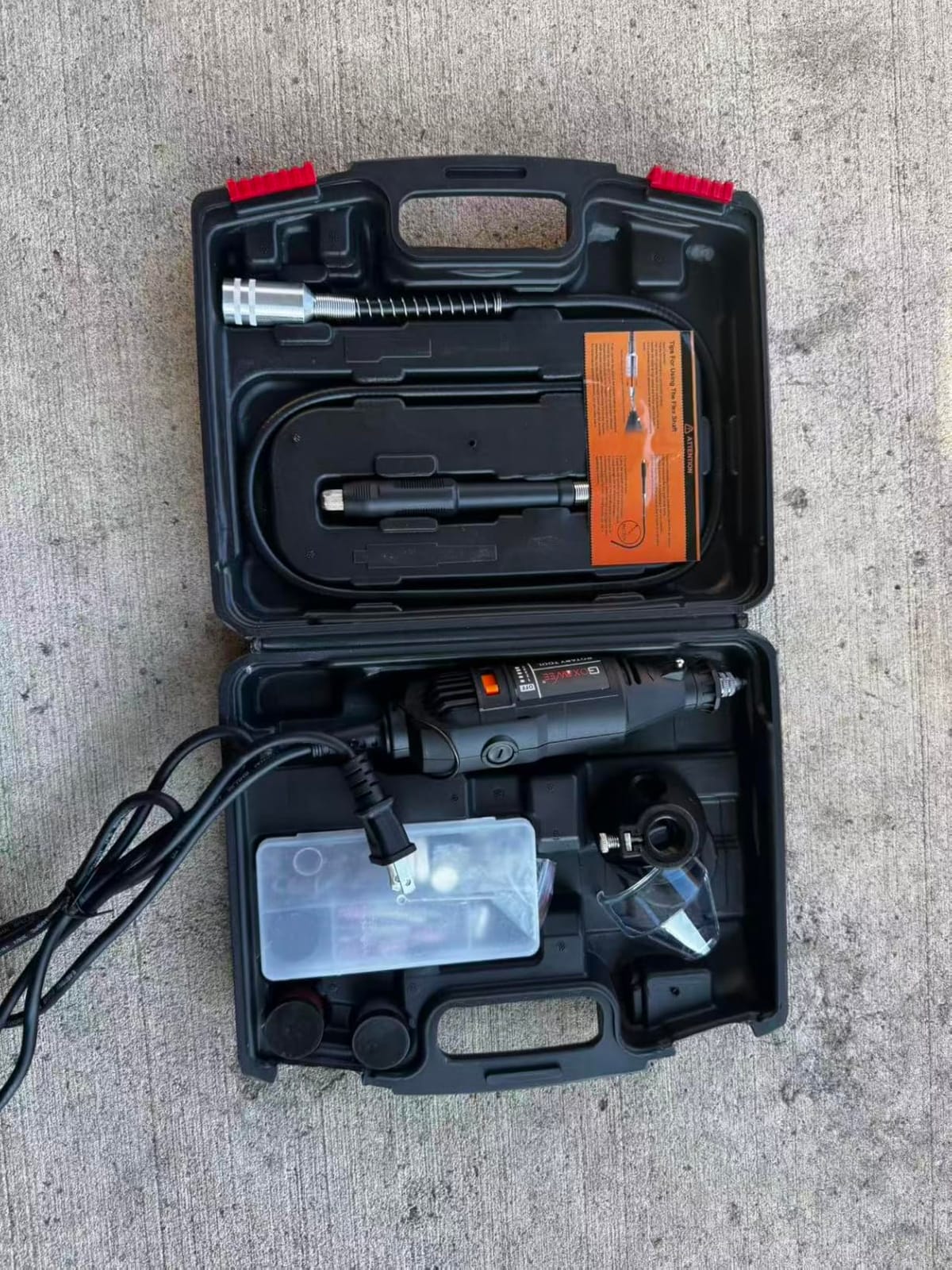 GOXAWEE Mini Power Rotary Tool Kit with Flex Shaft & Keyless Chuck -140Pcs customer photo 2