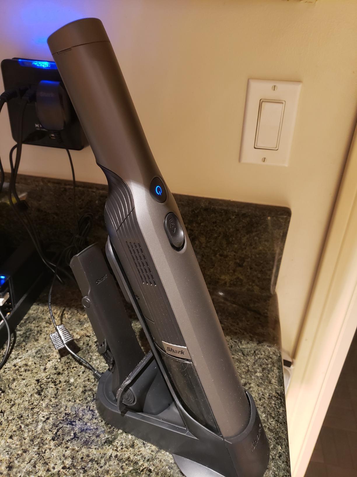 Shark WV201 WANDVAC Handheld Vacuum, Lightweight at 1.4 Pounds with Powerful Suction, Charging Dock, Single Touch Empty and Detachable Dust Cup,Graphite, Slate customer photo 2