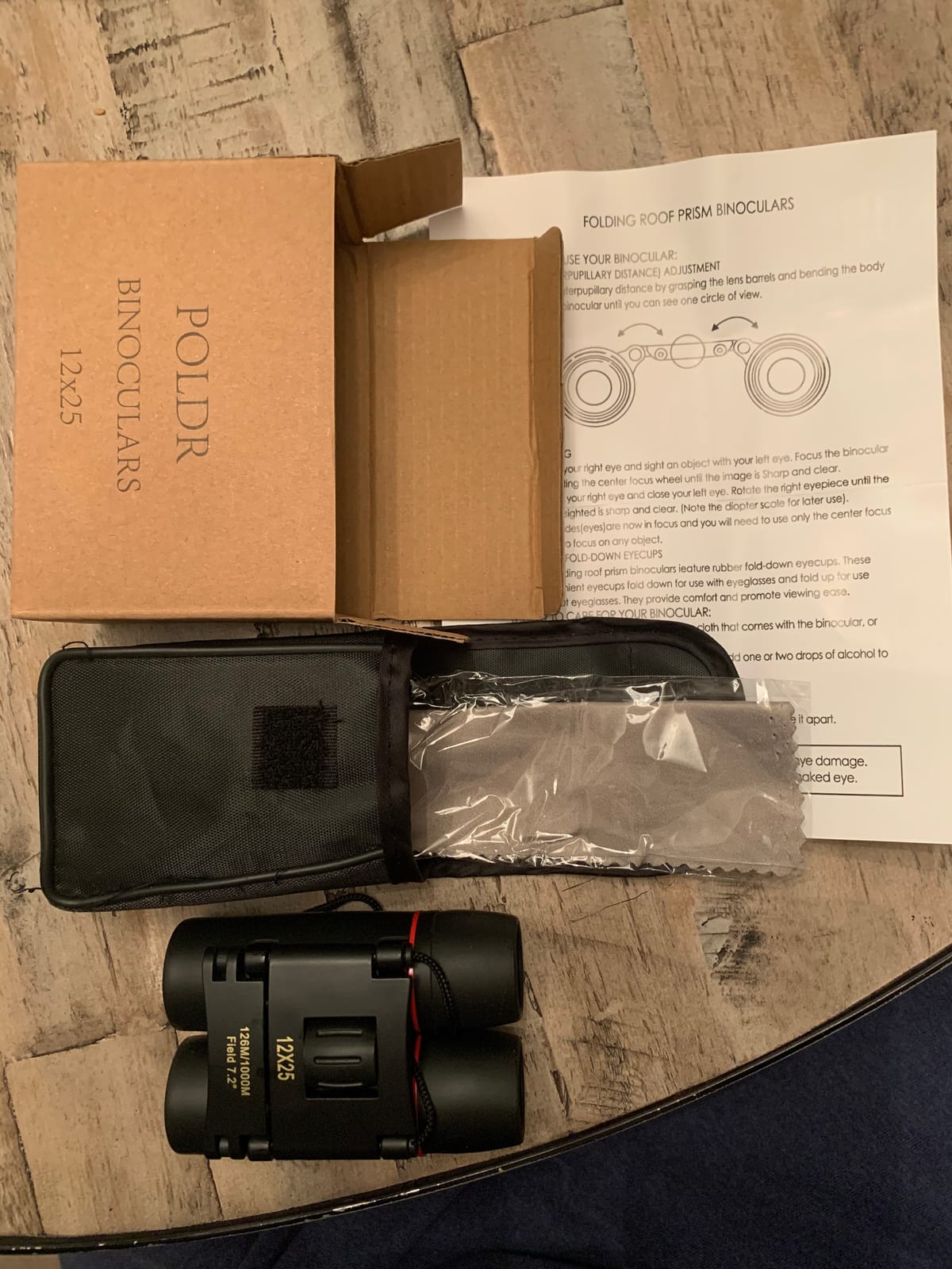 POLDR 12X25 Small Pocket Binoculars Compact for Adults customer photo 2