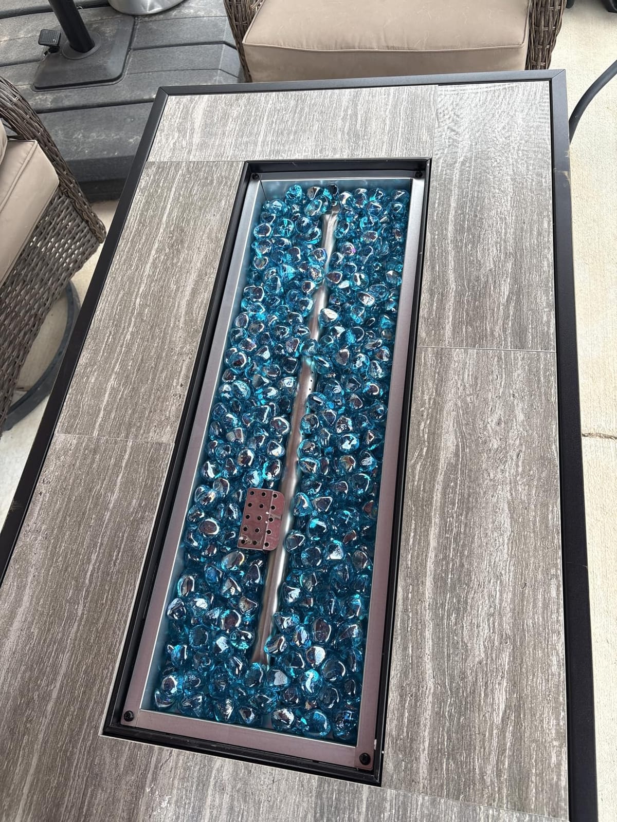 42 inch Propane Fire Pit Patio Outdoor Fire Pit Table Large Rectangular customer photo 1