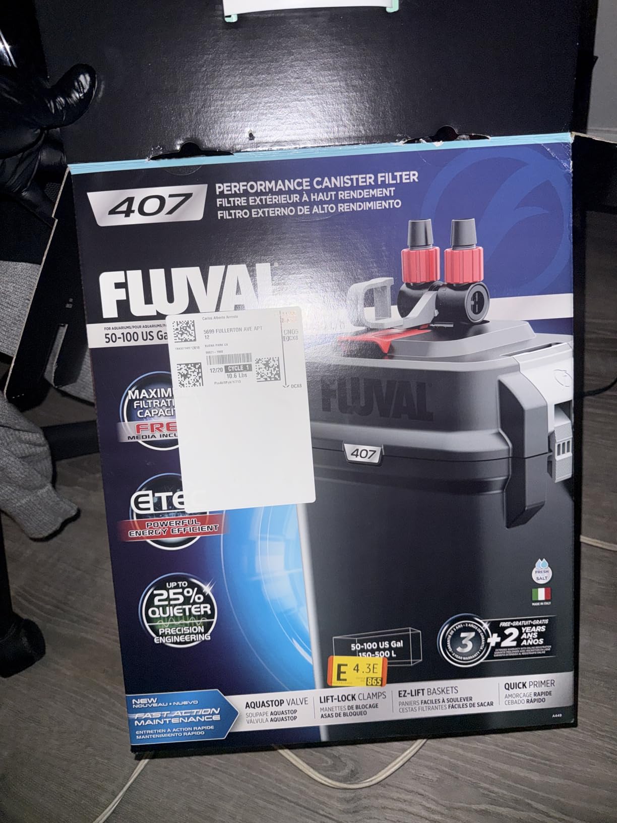 Fluval 107 Perfomance Canister Filter for Aquariums up to 30 Gallons customer photo 2