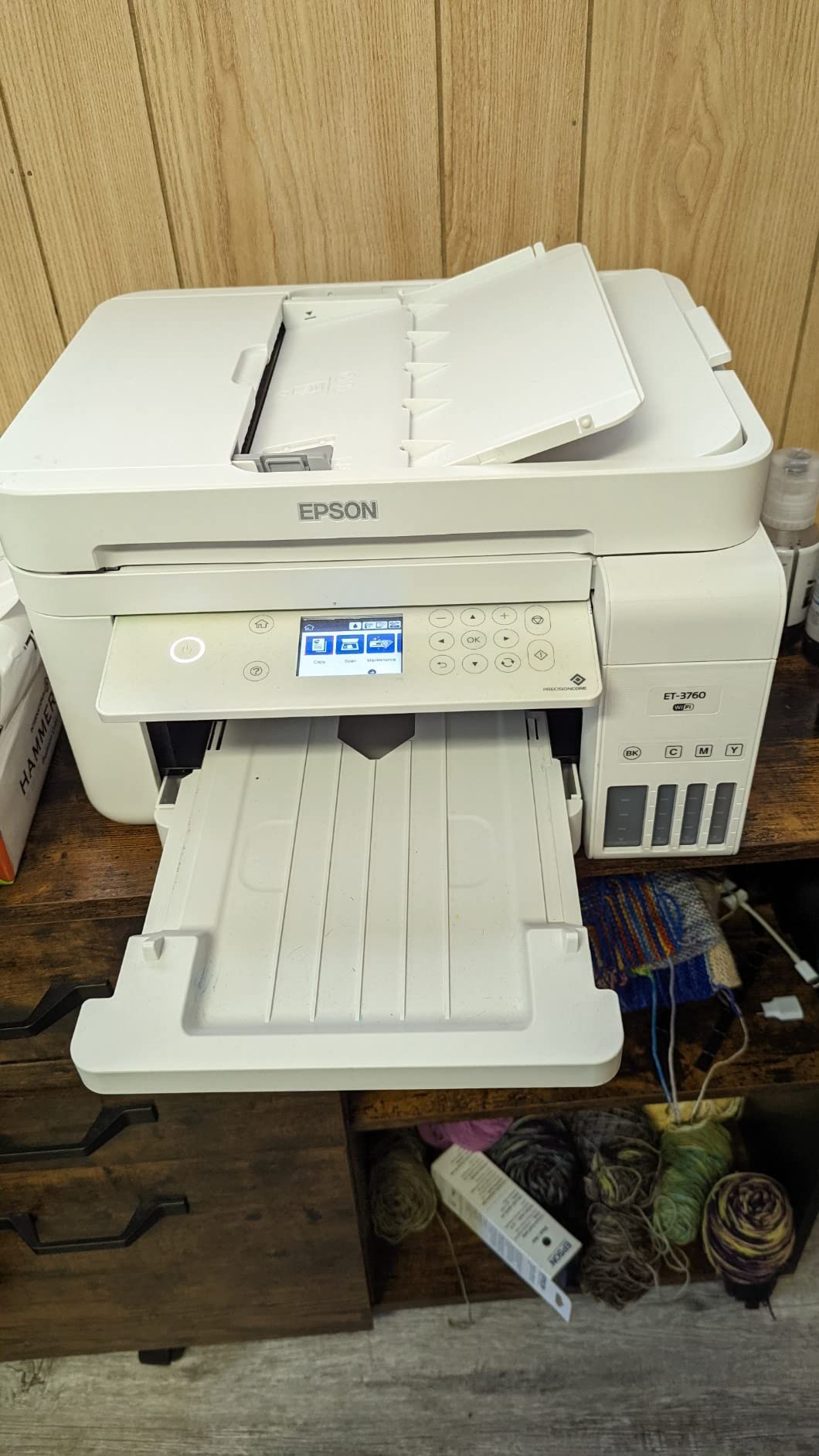 Epson EcoTank ET-3760 Wireless Color All-in-One Cartridge-Free Supertank Printer with Scanner, Copier and Ethernet, Regular customer photo 1