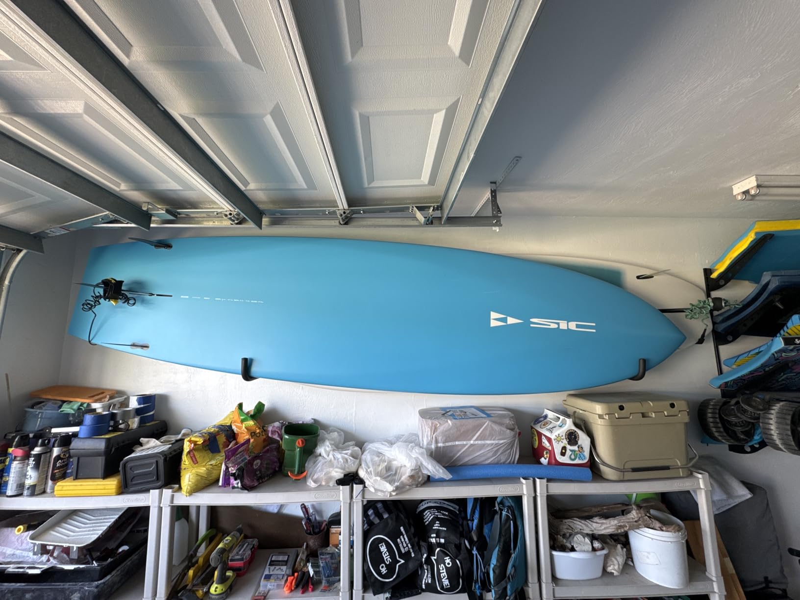 BPS SUP Wall Rack (Large) - Marine Grade Stainless Steel Soft Padding - Protection Board's Rail Home Garage - Easy Install Surf Board Wall Rack customer photo 1