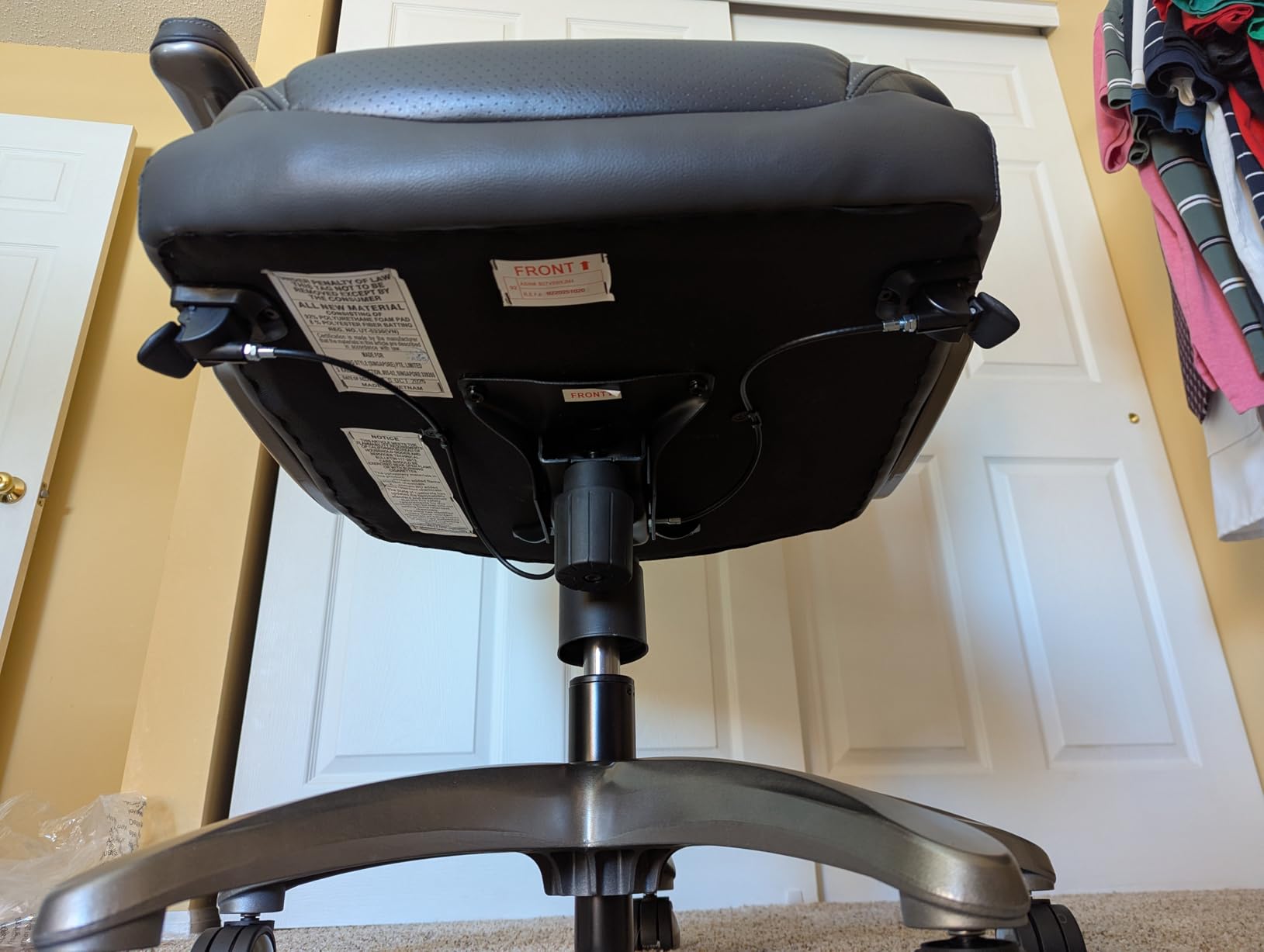 Amazon Basics Ergonomic Executive Office Chair with Adjustable Lumbar Support, Flip-up Arms, Height Adjustable, 360° Rolling Swivel, Computer Desk Chair, Grey Leather customer photo 1