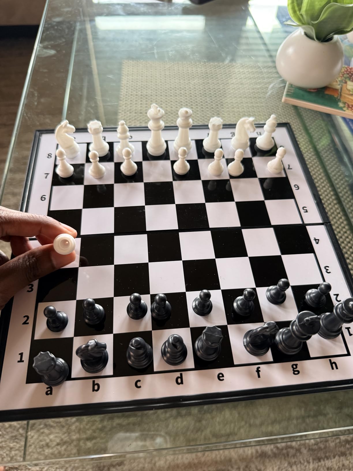 Chess Sets Travel Board Games: Magnetic Folding Chess Board with Instructions Teen Gifts Family Games Educational Toys for Kids and Adults 9.5 Inch customer photo 1