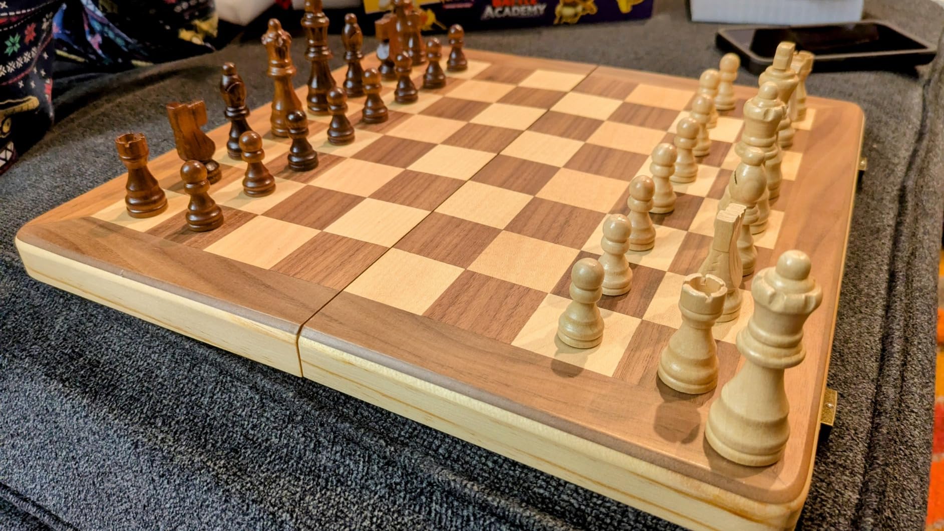 15 Inch Magnetic Wooden Chess Set for Adults & Kids with Folding Board customer photo 1