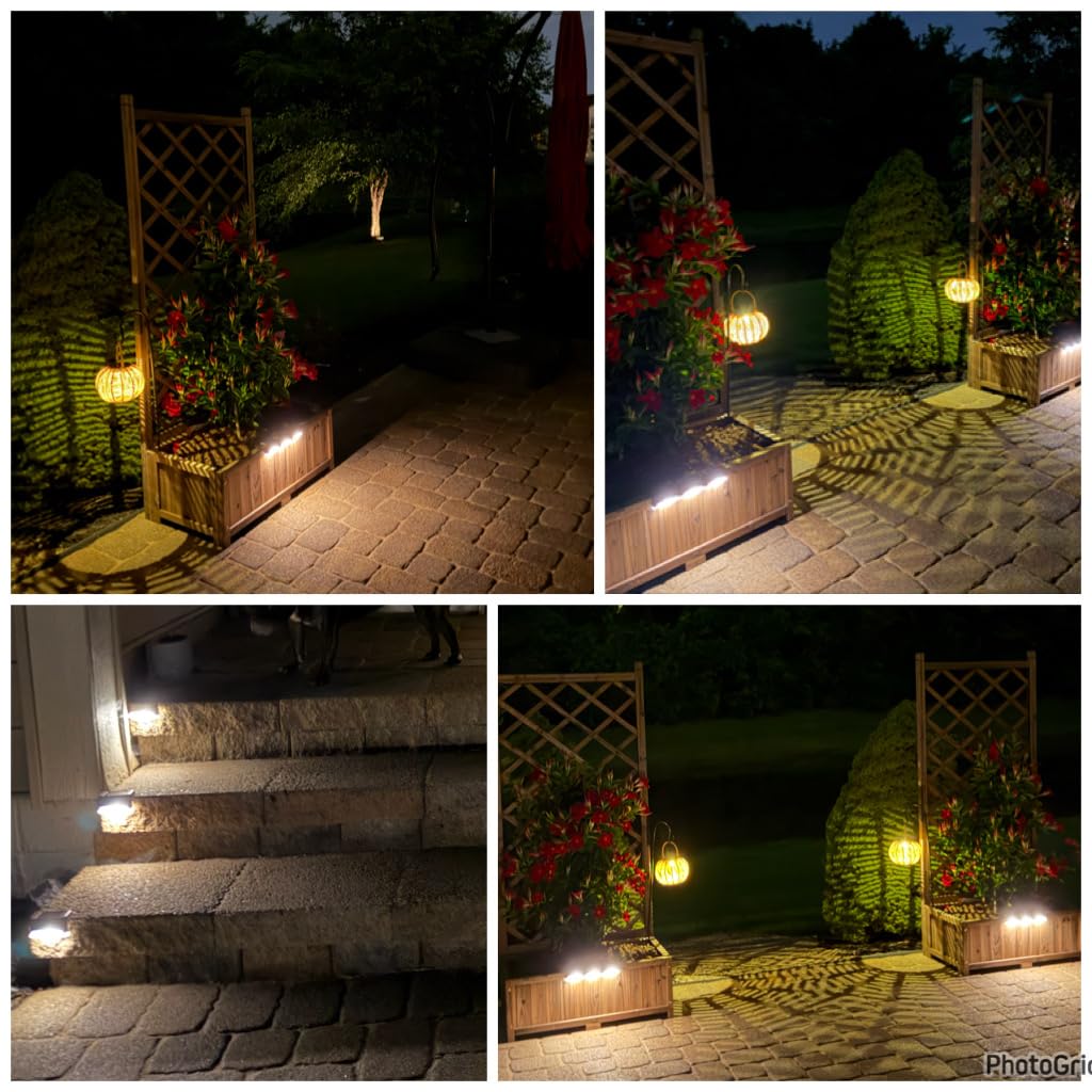 SOLPEX Solar Deck Lights Outdoor 16 Pack,Step Light Waterproof,Warm White customer photo 1