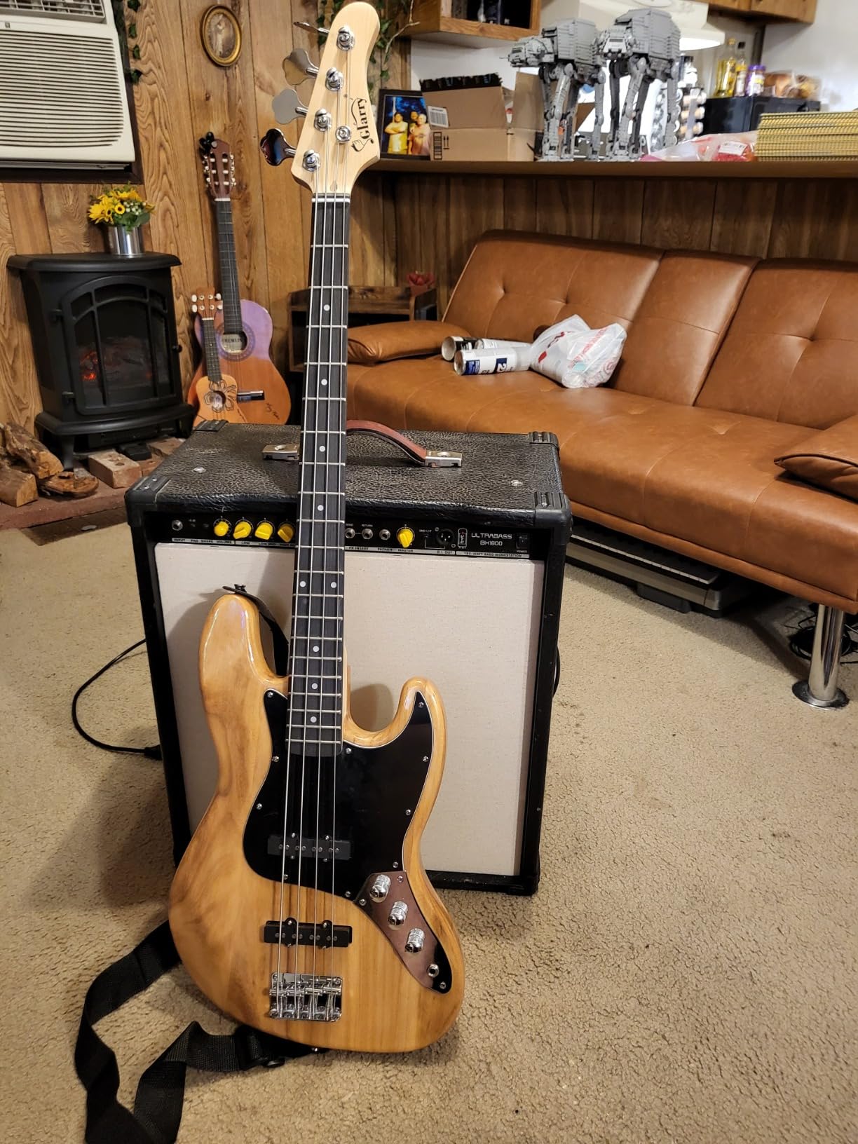 GLARRY 4 String GJazz Electric Bass Guitar Full Size Right Handed with Guitar Bag, Amp Cord and Beginner Kits (Burly Wood) customer photo 1