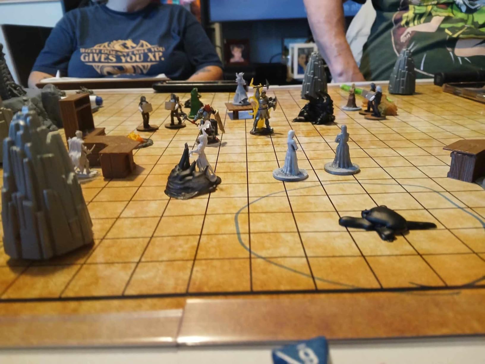 Tidyboss DND Starter Set | 3 x Double Sides 24x 36 Game Grid Mat | 6 Terrains Includes Dry Erase Markers, Eraser, Dice, Clips with 47 Reusable Terrain Stickers customer photo 1