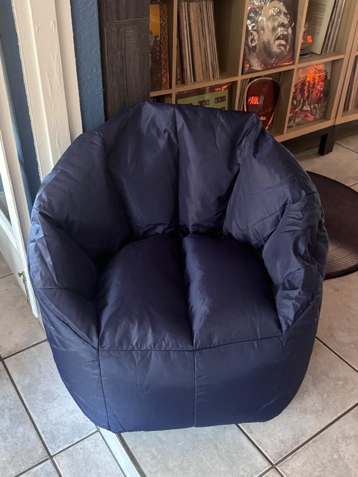 Big Joe Milano Bean Bag Chair for Kids, Teens, Adults, Durable Easy-Clean Navy Smartmax, Nylon Polyester Blend, Lightweight Seat for Reading Nook and Gaming, 2.5 Foot Refillable customer photo 2