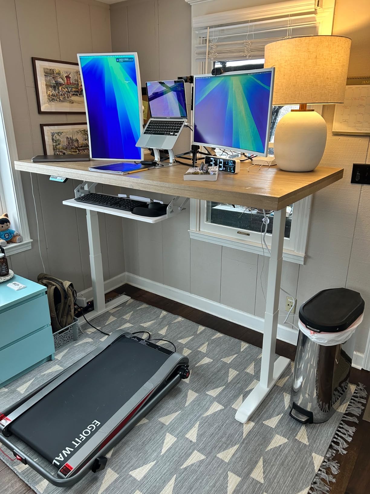 Fromann Dual Motor Standing Desk Frame 3 Tier Legs Sit Stand up Electric Height Adjustable Desk Base for Home and Office (Grey) customer photo 1
