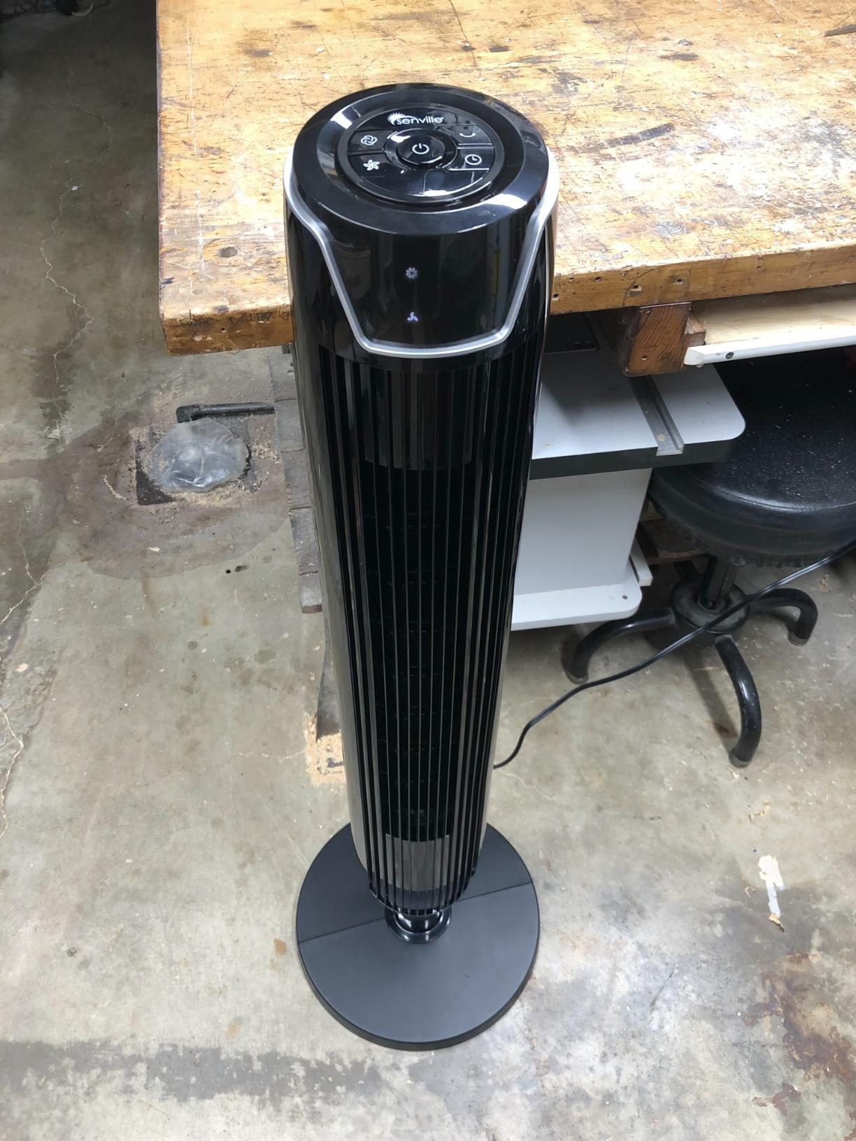 Senville Bladeless Oscillating Tower Fan for Bedroom, Remote, Quiet, Black customer photo 2