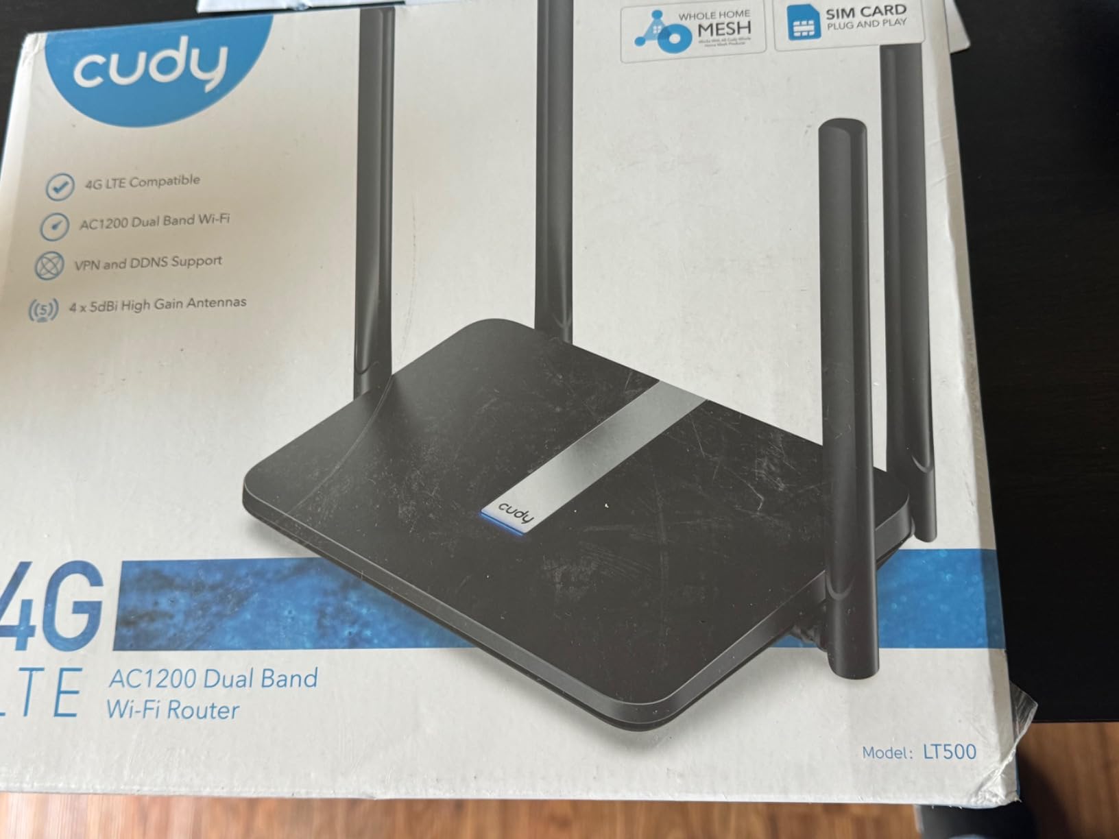 Cudy 4G Cat 4 AC1200 Wi-Fi 5 Router, 4 Fast Ethernet Ports, LT500 customer photo 1