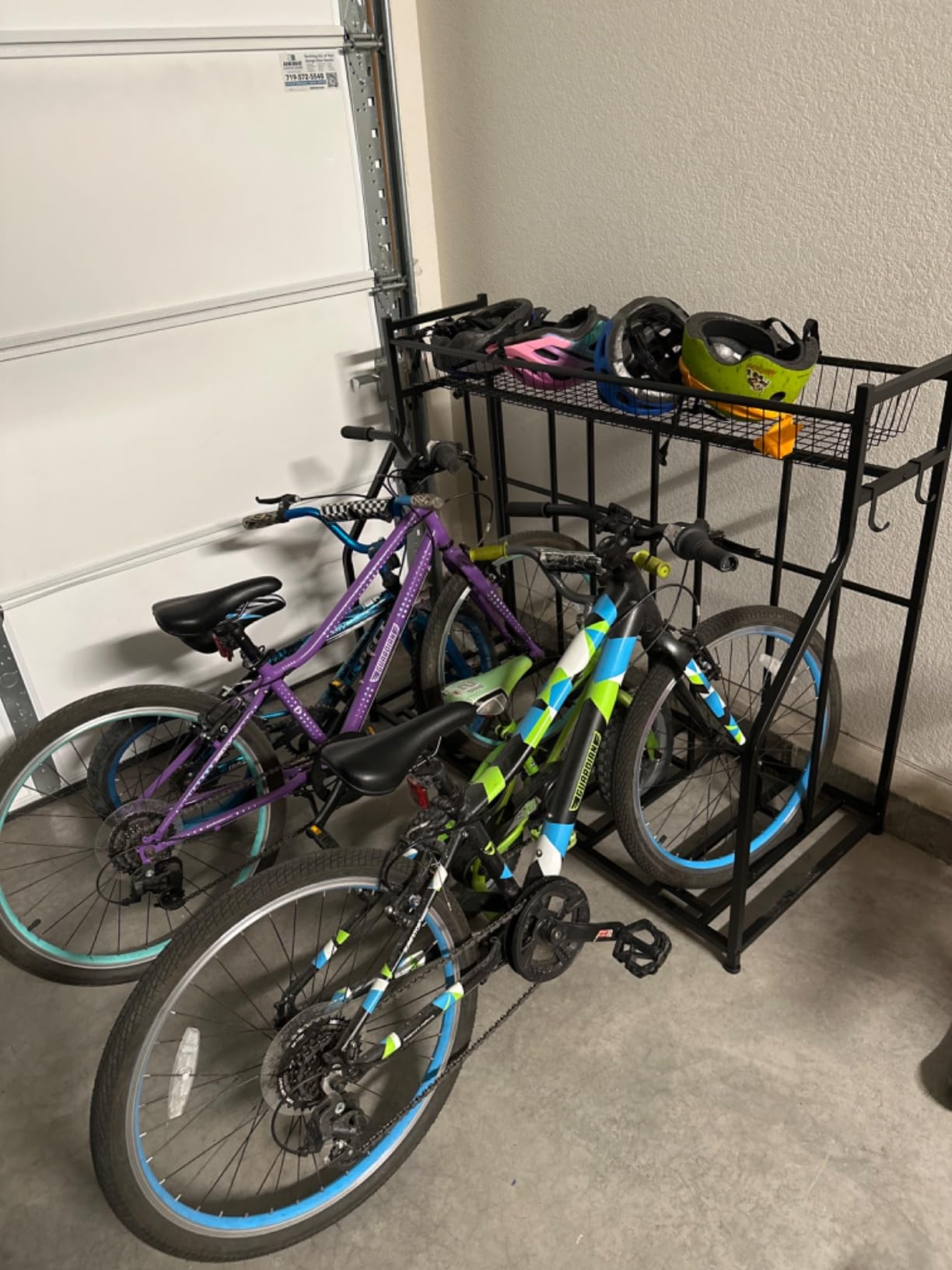 BIRDROCK HOME 4 Bike Stand for Garage Storage with Gear Basket and Hooks customer photo 2