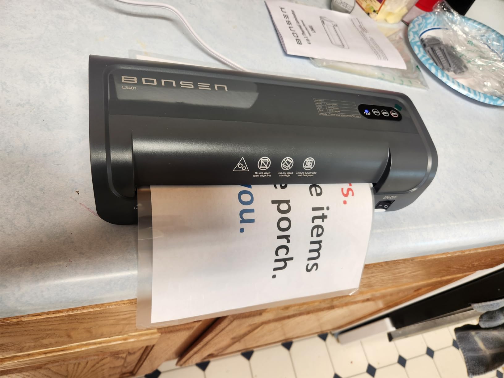 Bonsen Laminator Machine with 100 Laminating Sheets, Thermal Laminator customer photo 1