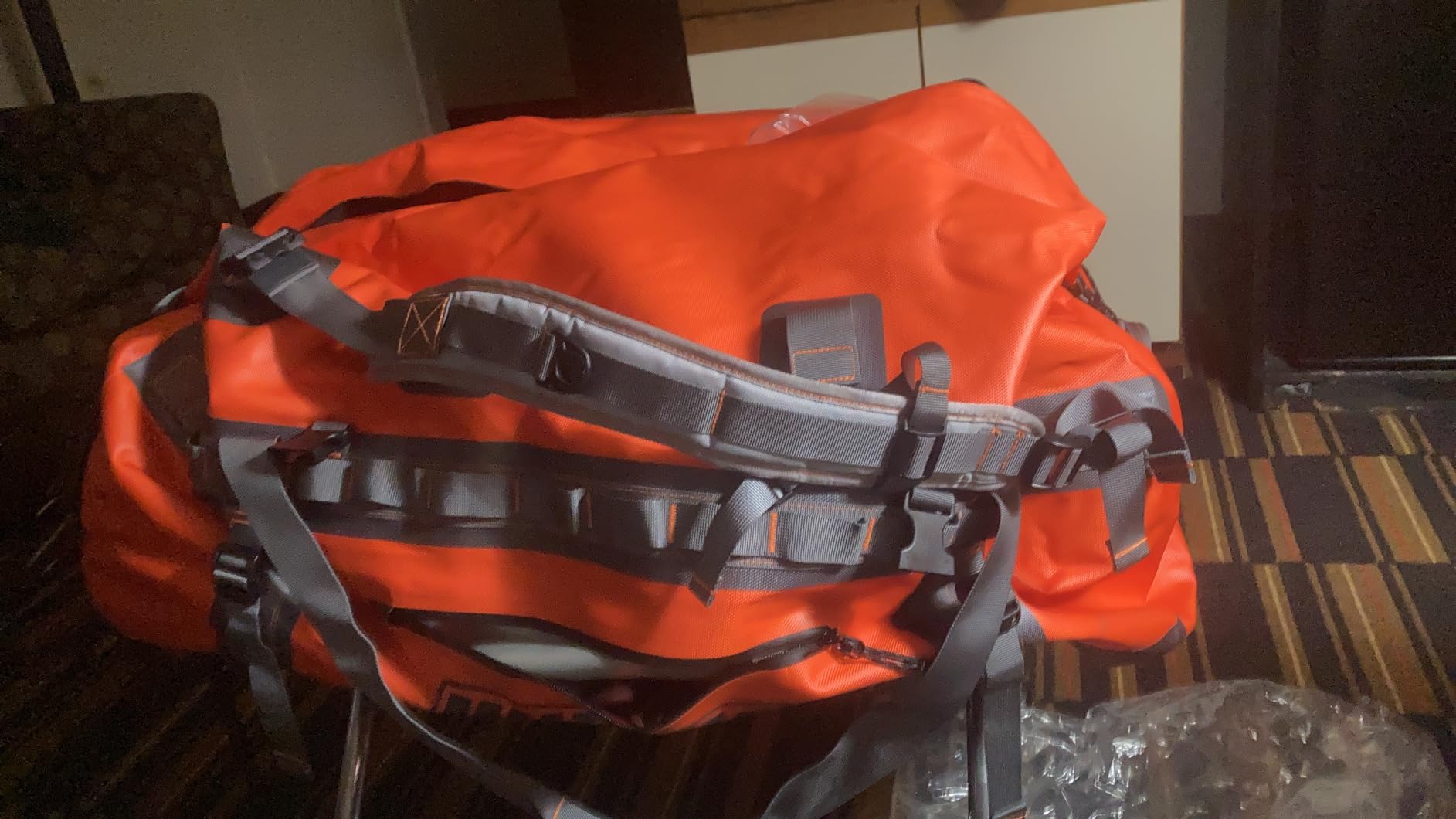 UNPLUG Ultimate Adventure | 1680D Heavy Duty Waterproof Bag | Large Travel Bag which can be Used for Camping, Motorcycling, Boating, or Hunting|110L Adventure Orange customer photo 1