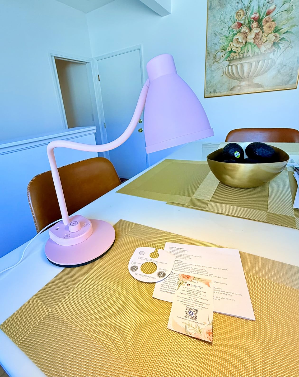 BOHON LED Desk Lamp with USB Charging Port 3 Color Modes Dimmable, Black customer photo 1