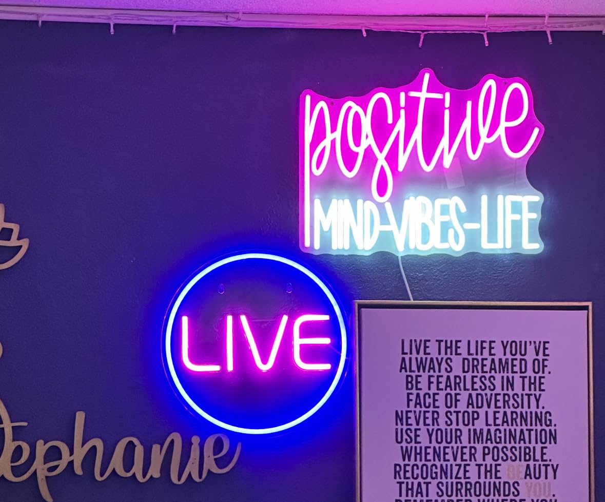 Lumoonosity Live Neon Sign - Blue&Pink LED On Air Light for Streamers/Influencers/Gamers - Streaming/Recording Live Neon Signs for Studio, Game Room, Bedroom customer photo 1
