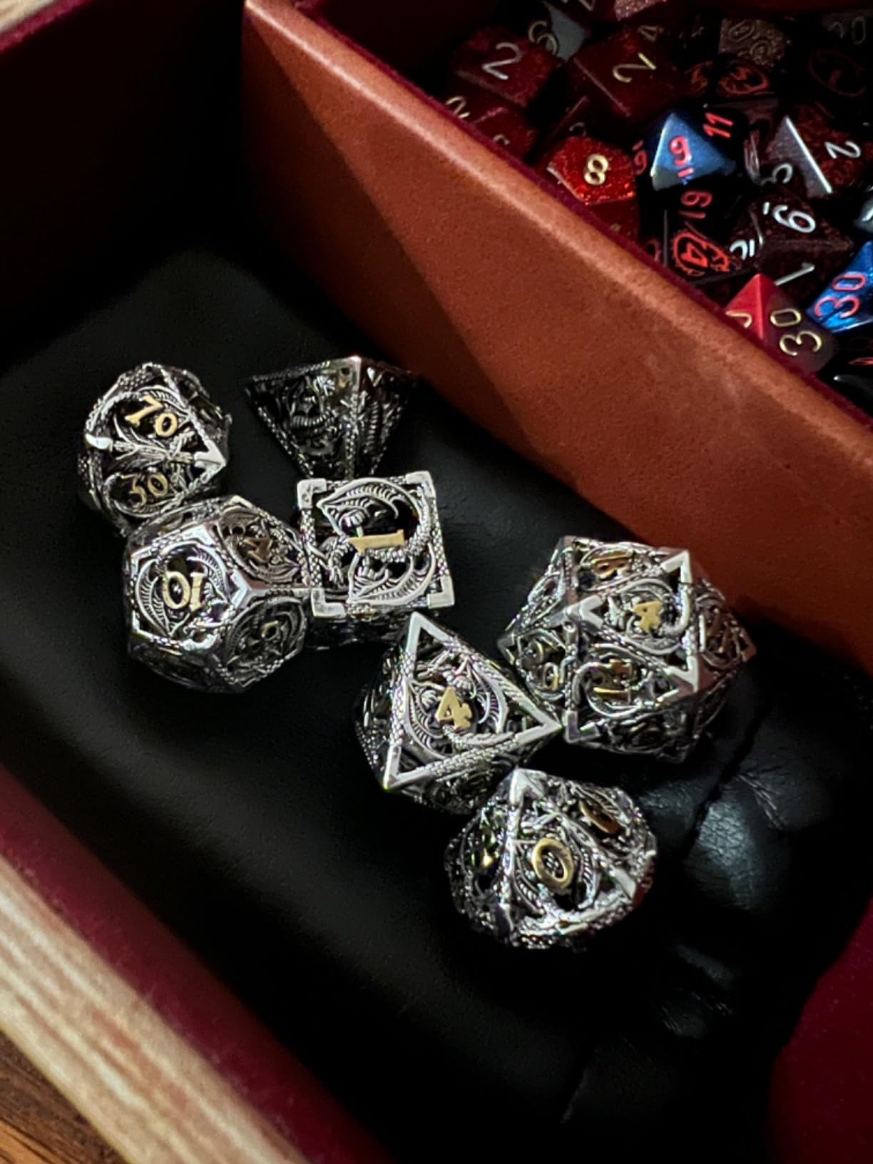AncientDeer DND Dice Set 7 Pieces D&D Pure Copper Hollow Polyhedral customer photo 1