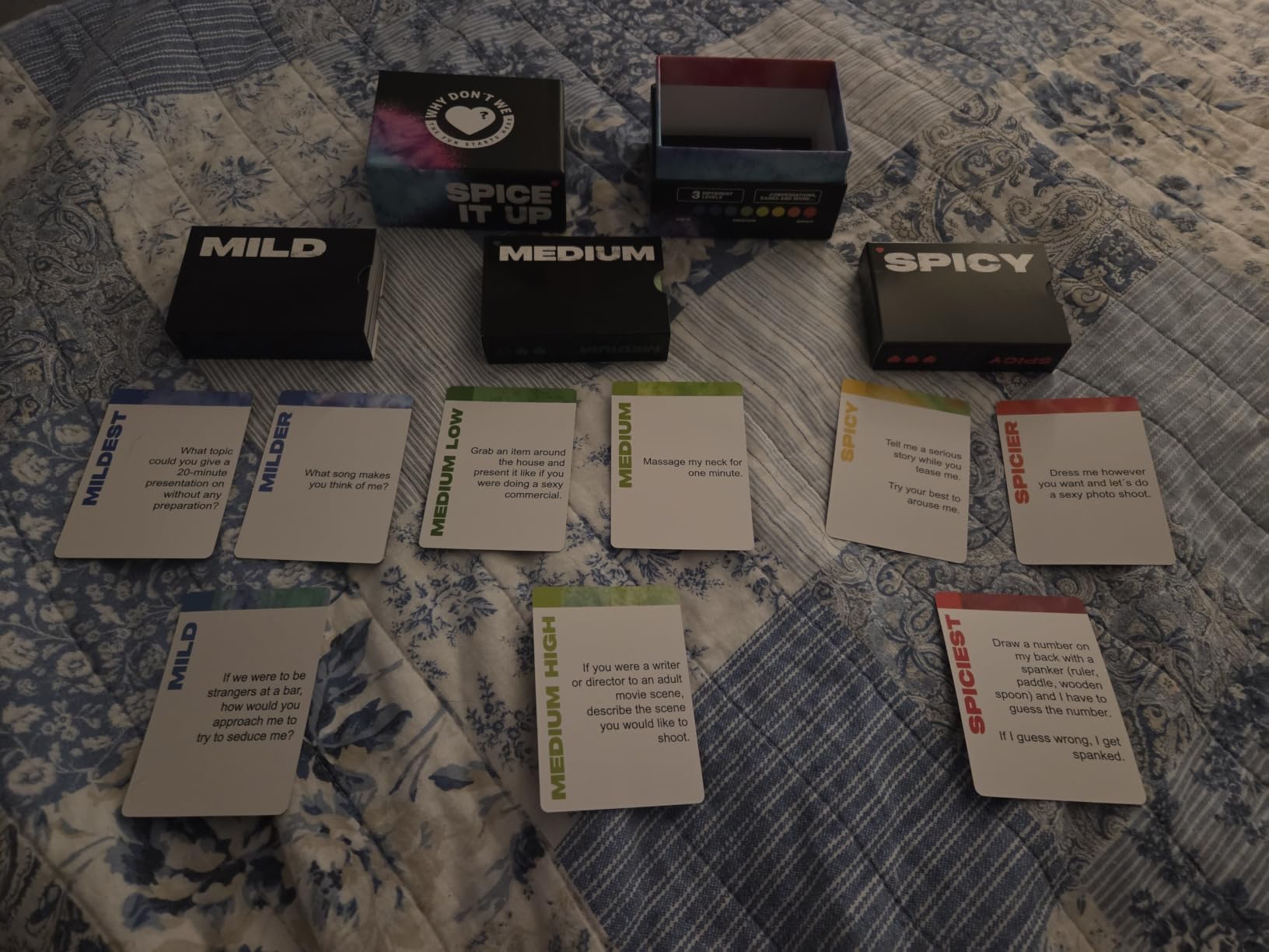 Why Don't We - Spice IT UP - Super Fun Couples Games for Date Nights: 150 Cards with Conversations, Spicy Dares & More - Best Date Night Games for Couples - Romantic Adult Couple Game customer photo 1