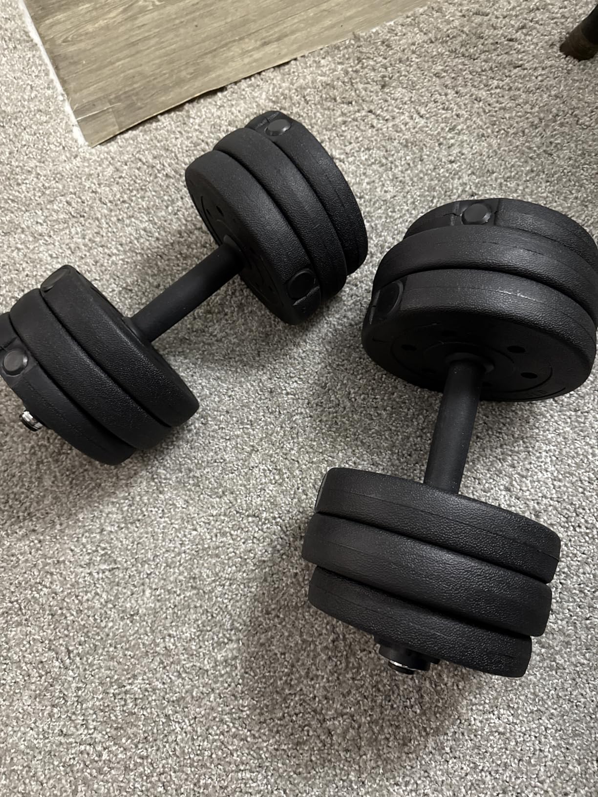 Yaheetech Adjustable Dumbbell Set Free Weights with Spinlock Collars, Black customer photo 2