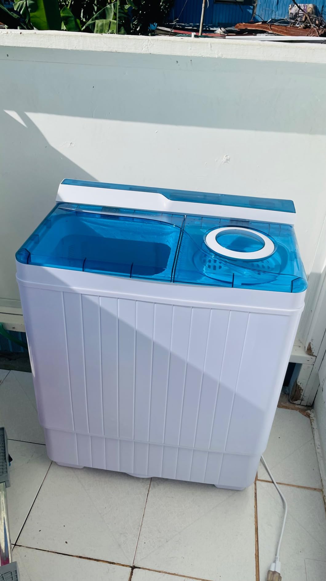 COSTWAY Portable Washing Machine, Twin Tub 26 Lbs Capacity, 18 Lbs Washer and 8 Lbs Spinner, Compact Washer with Control Knobs, Timer Function, Drain Pump, Laundry washer for Apartment RV, Grey customer photo 2